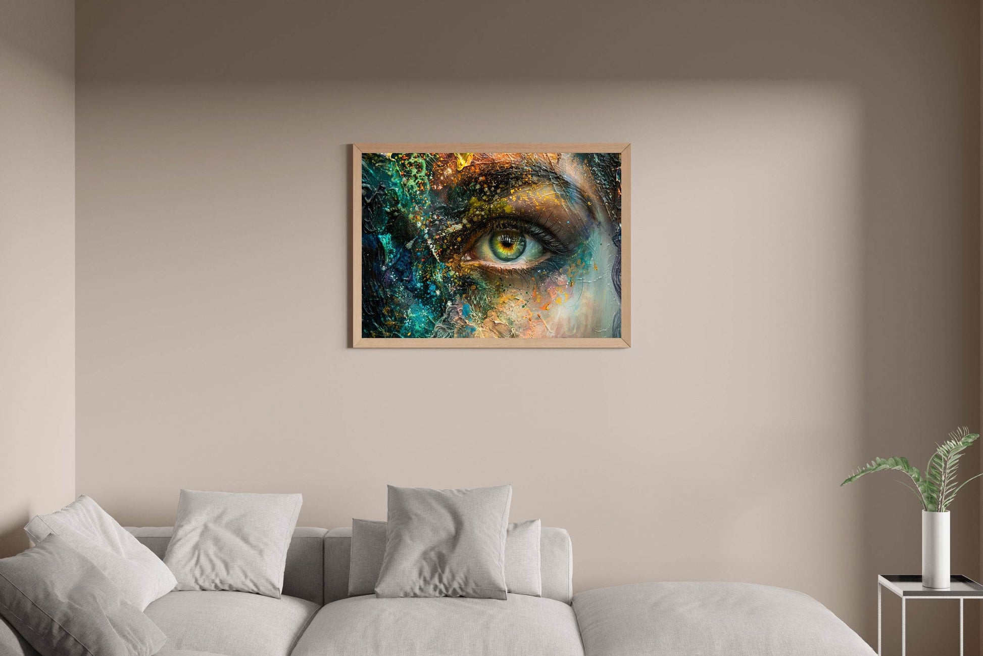 Closeup of Women Eye With Painted Face Digital Art - beink online art store
