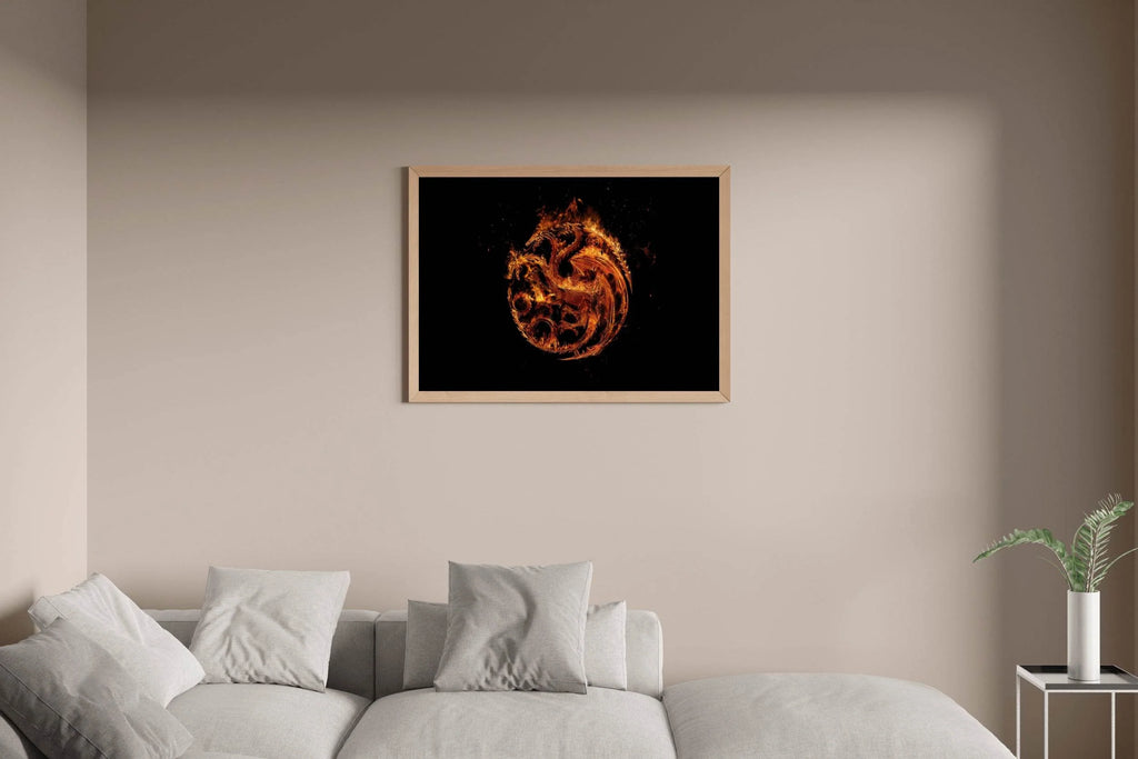 House of the Dragon with Fire Dragon Wall Art - beink online art store