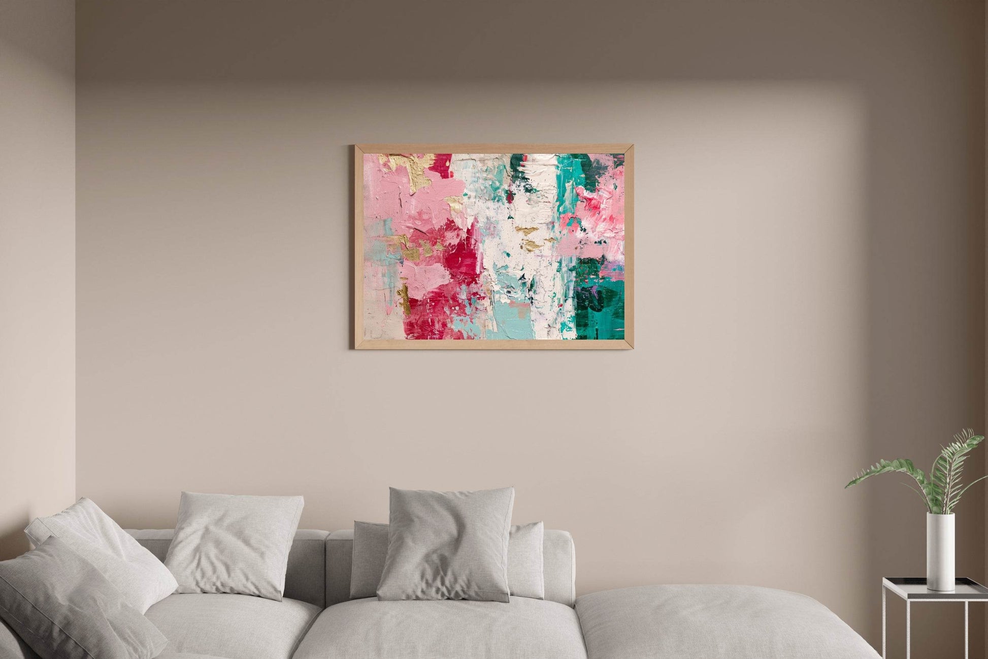 Hand Painted Oil Painting Pink Abstract - beink online art store