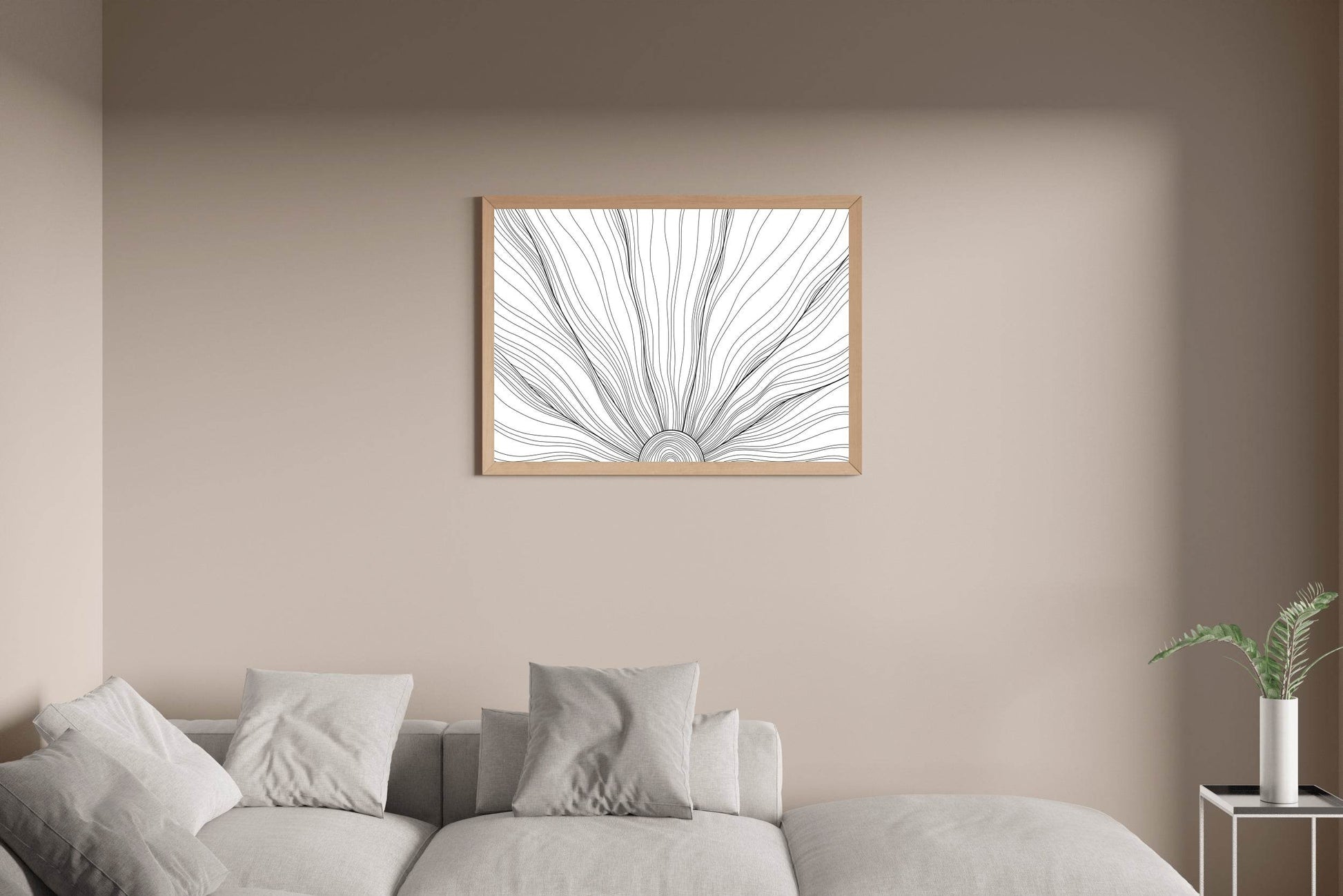 Mushroom Black and White Abstract Wall Art - beink online art store