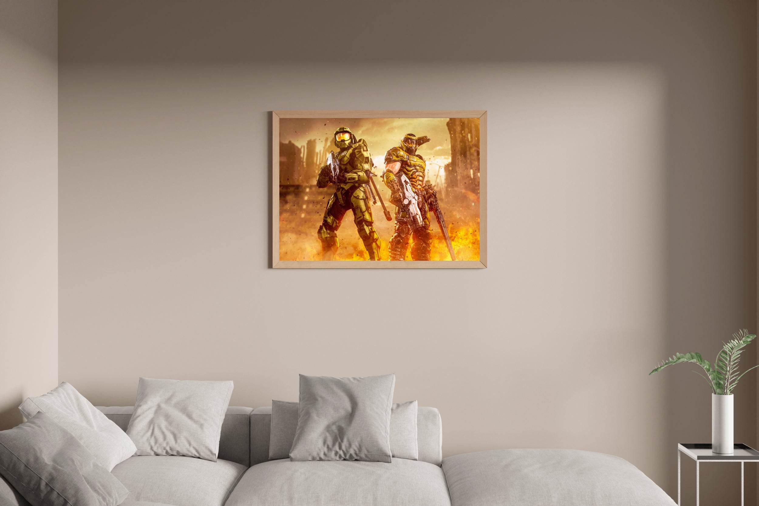 HALO AND DOOM Slayer Gaming Wall Art - beink online art store