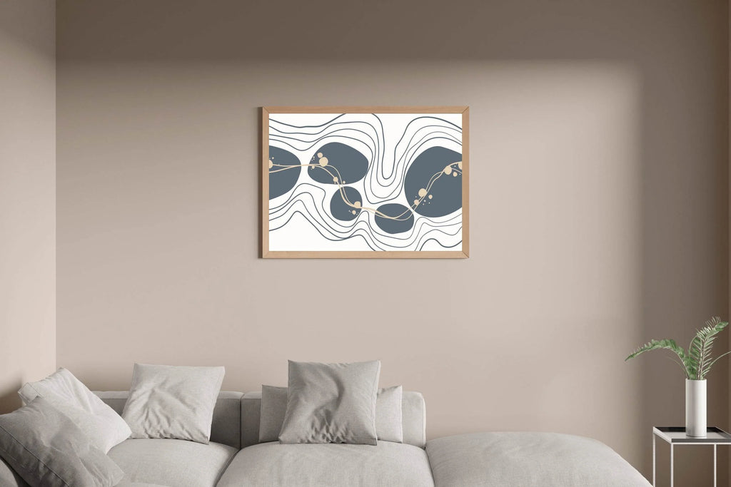 Wavy Handdrawn Shape Abstract Wall Art - beink online art store