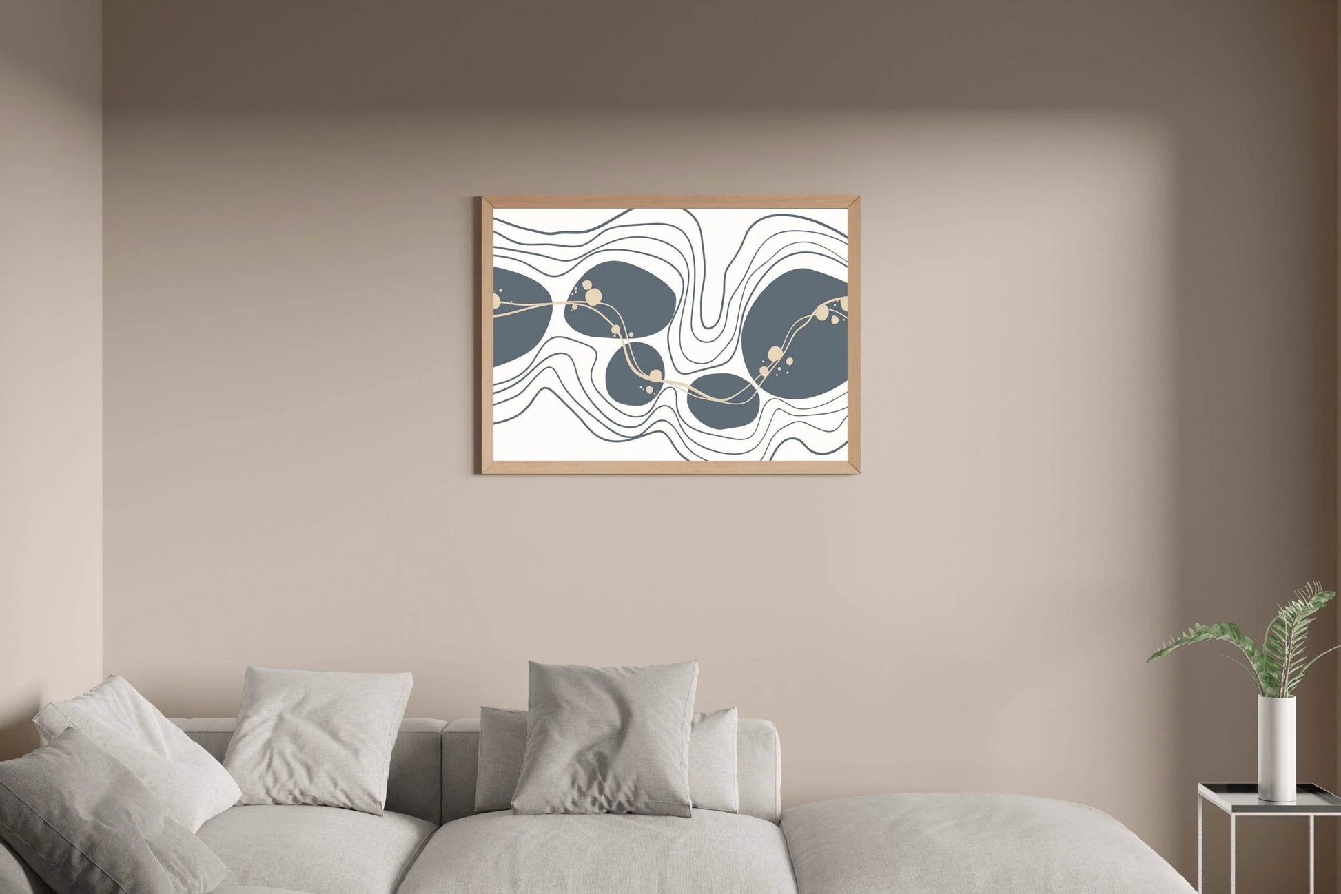 Wavy Handdrawn Shape Abstract Wall Art - beink online art store