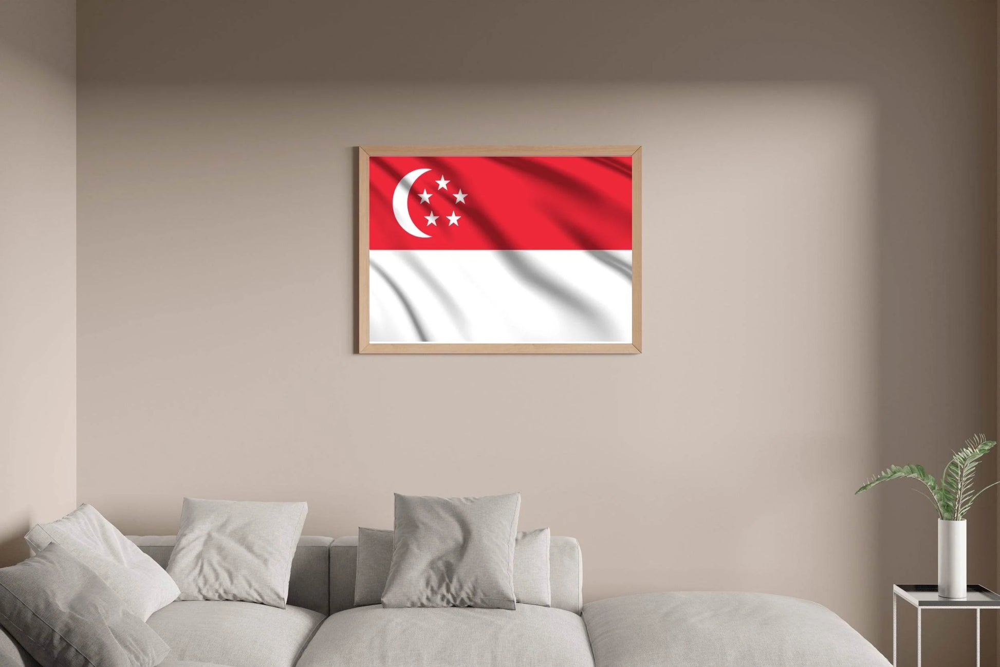 Singapore National Flag Wall Art - beink online art store