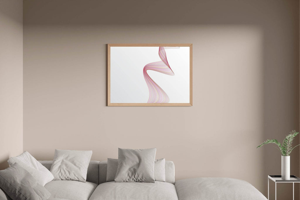 Light Background Technology Waves Lines Abstract Wall Art - beink online art store