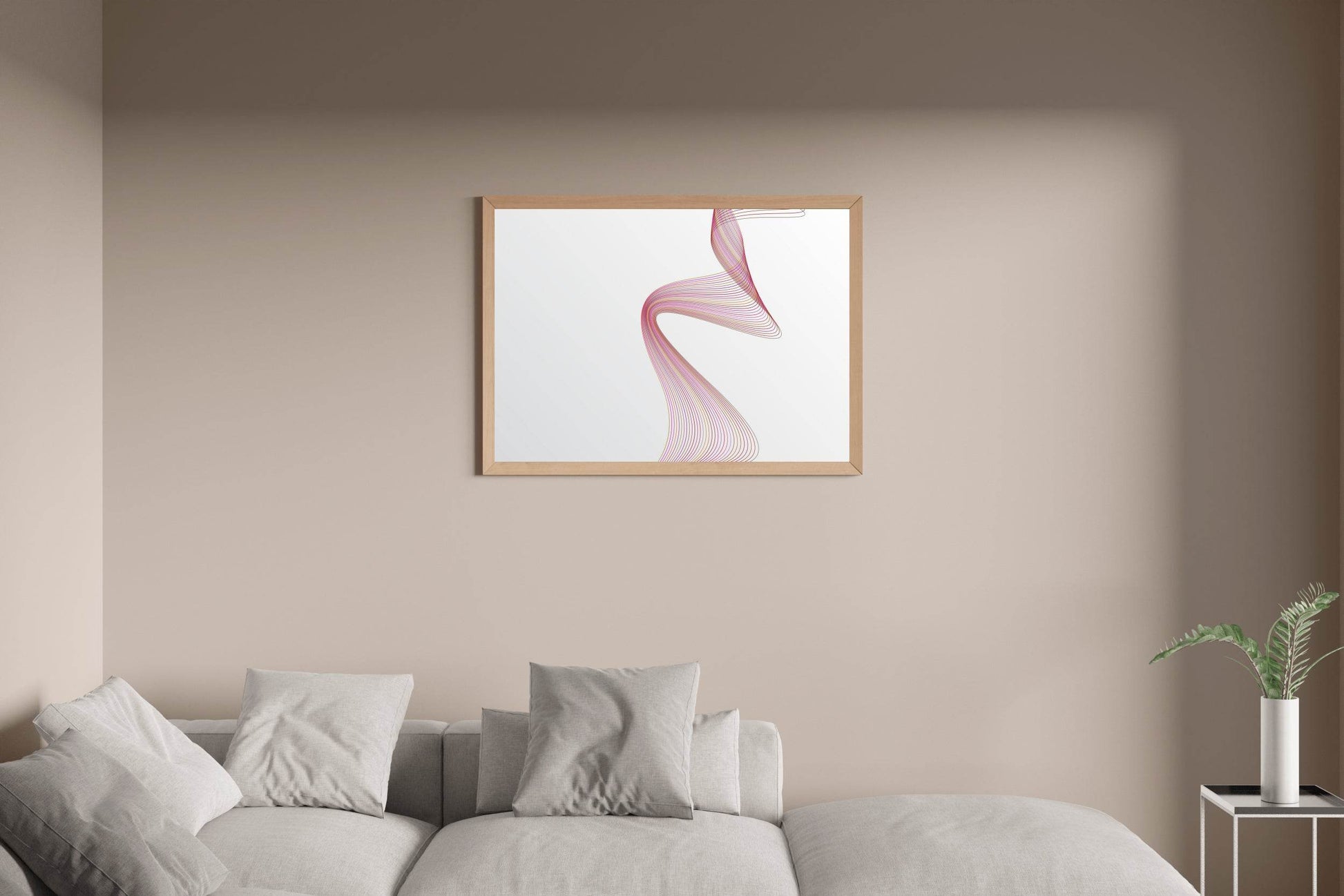 Light Background Technology Waves Lines Abstract Wall Art - beink online art store