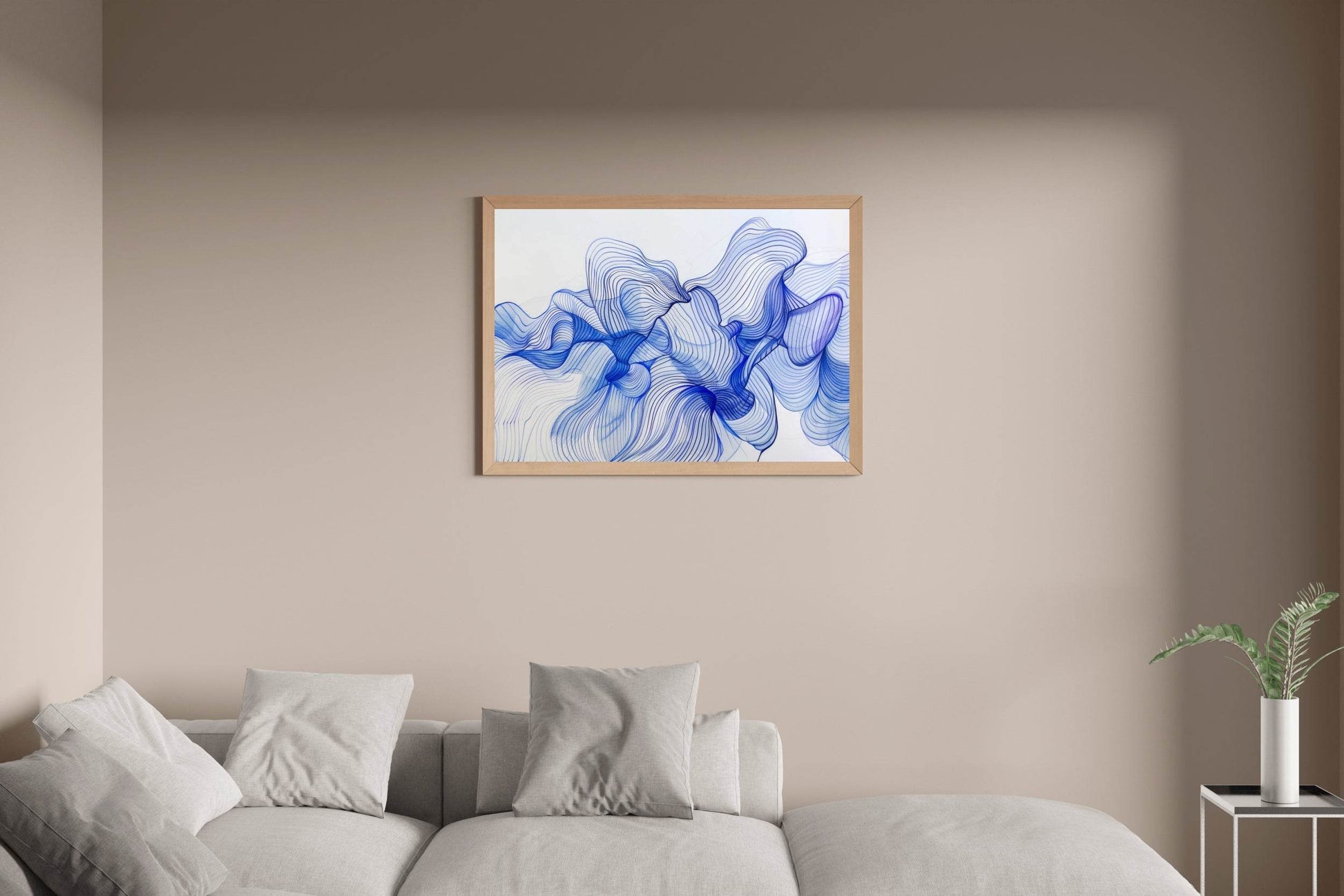 Blue Flower Petals Abstract Wall Art - beink online art store