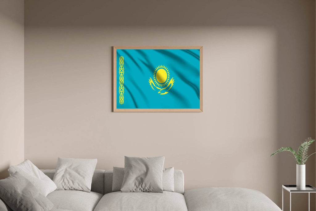 Kazakhstan National Flag Wall Art - beink online art store