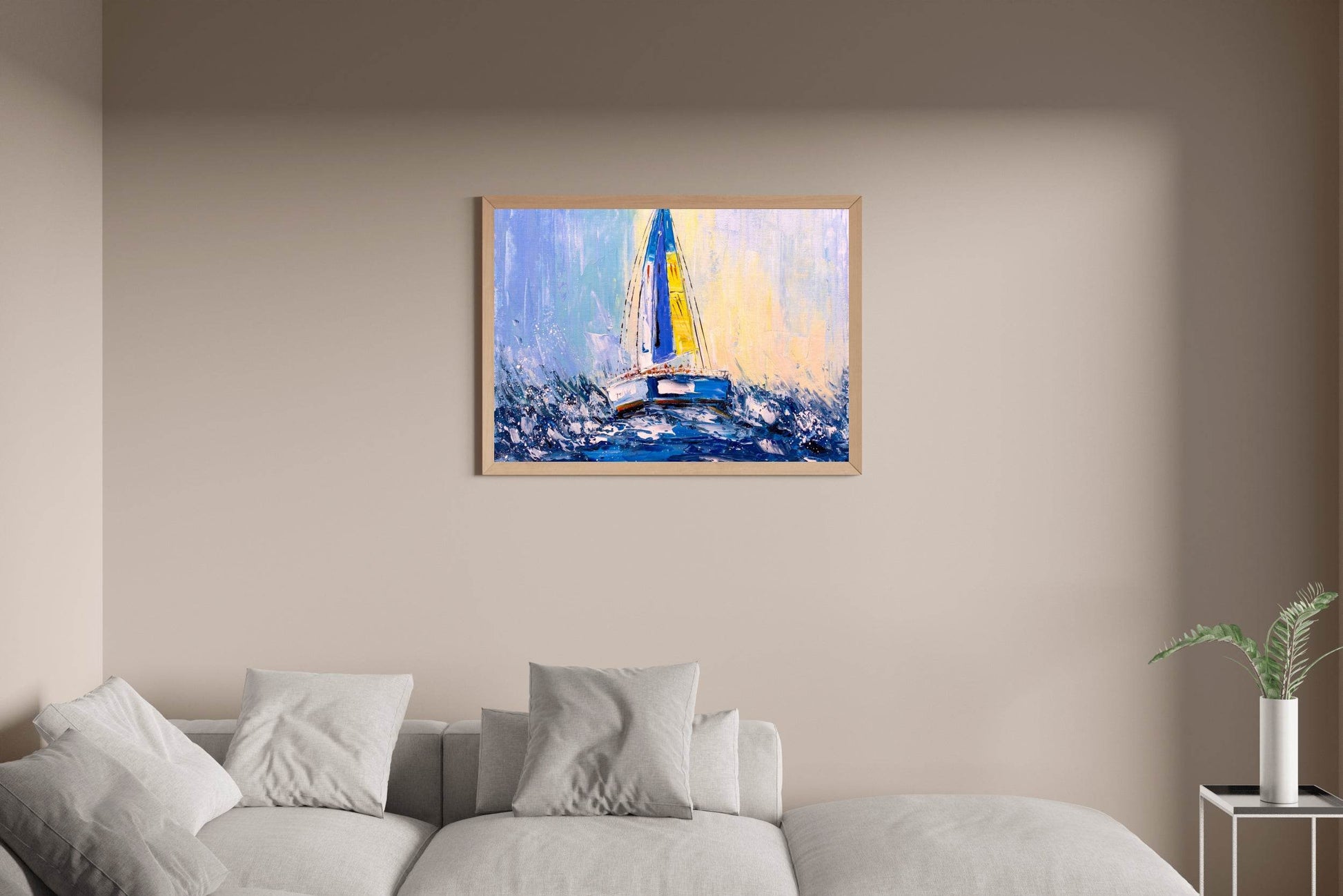 Watercolor Painting of Racing Boat Wall Art - beink online art store