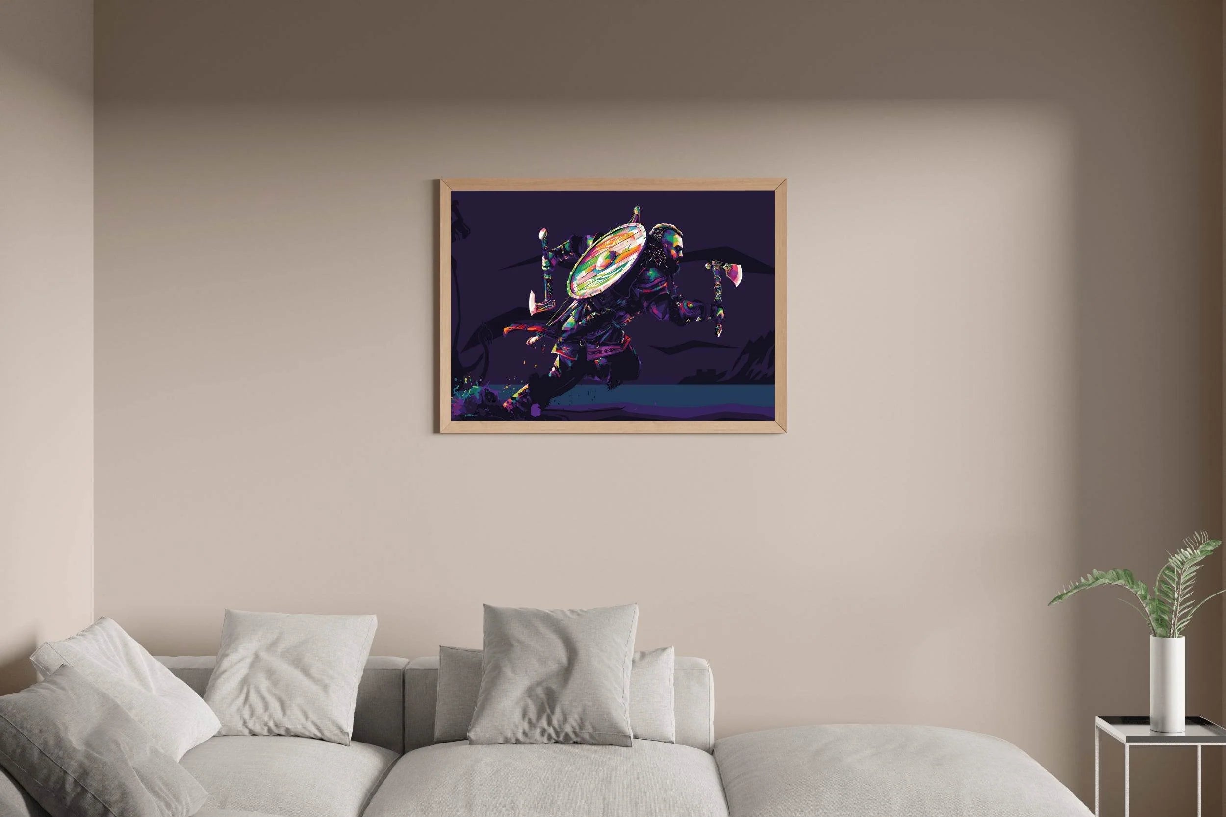 Colorful Assassin's Creed Valhalla Gaming Wall Art - beink online art store