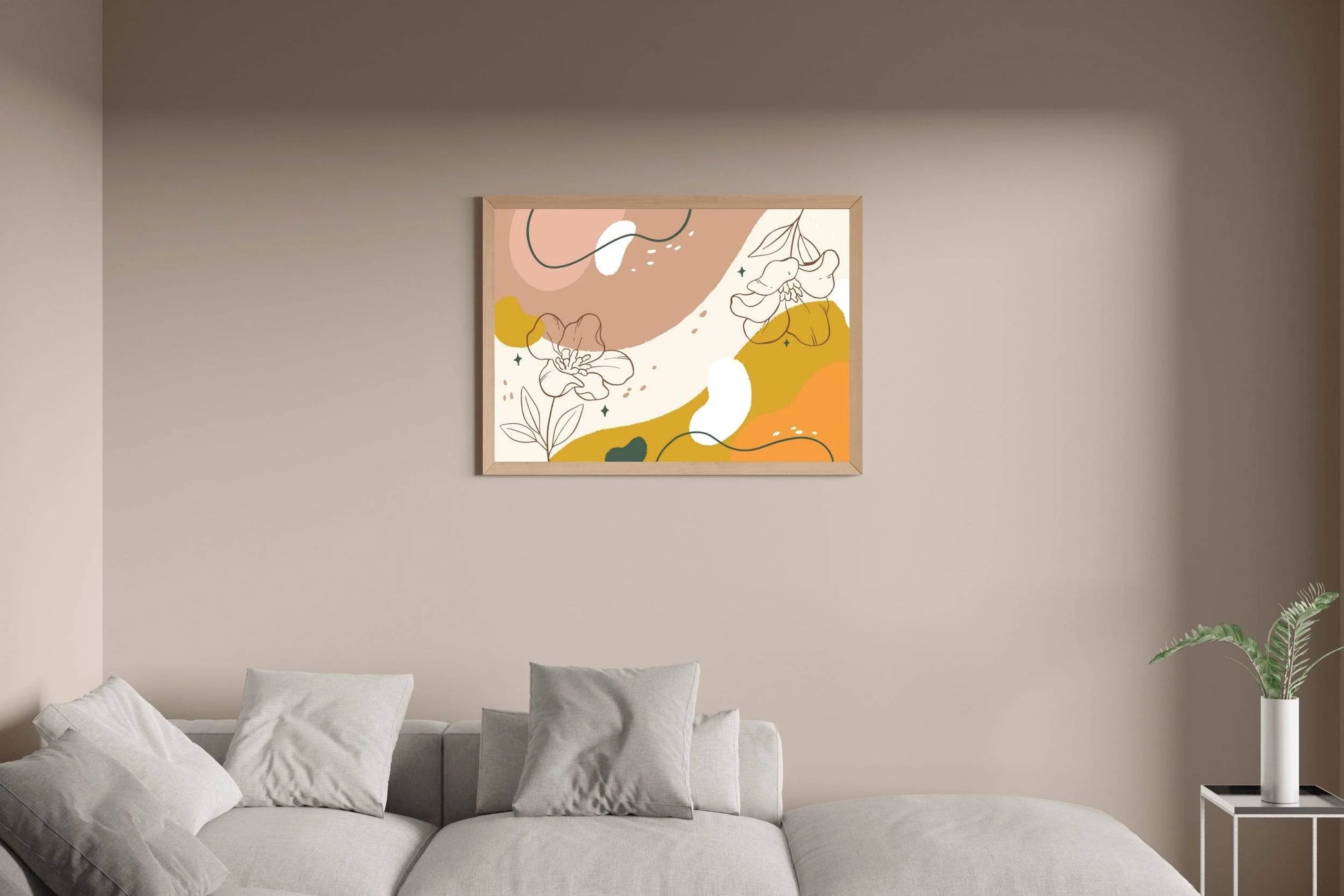 Zinnia Elegans Flower Leaves Wall Art - beink online art store