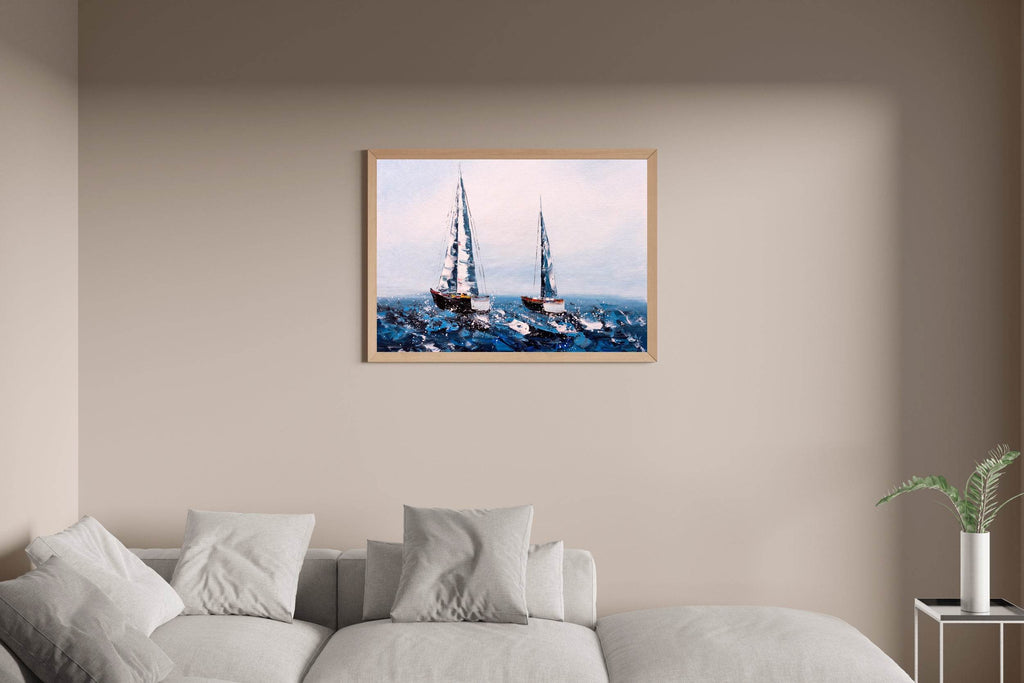 Watercolor Painting of Sailboats Wall Art - beink online art store