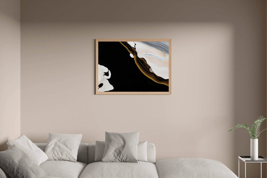 Golden Sea Waves Abstract Wall Art - beink online art store