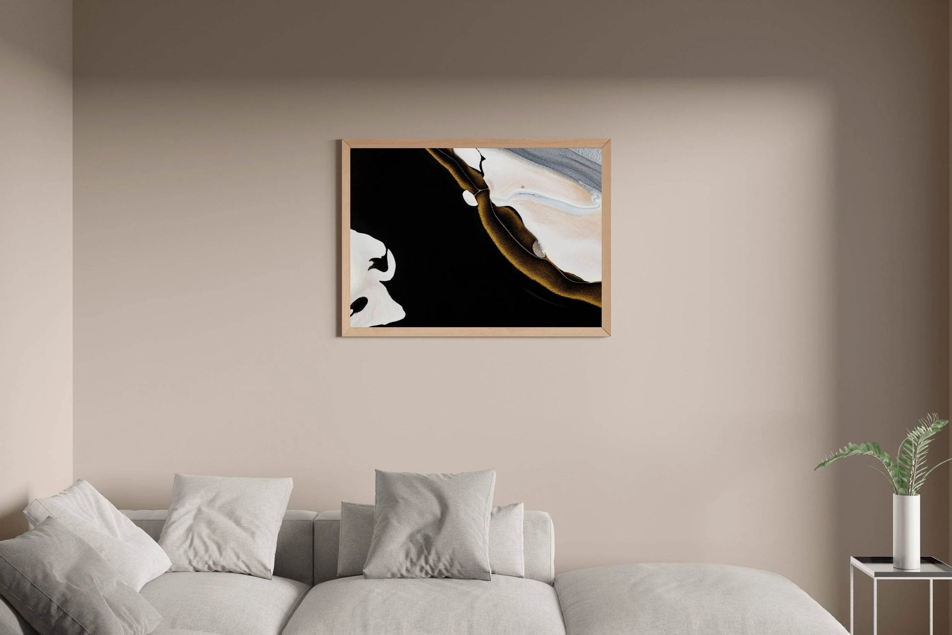 Golden Sea Waves Abstract Wall Art - beink online art store