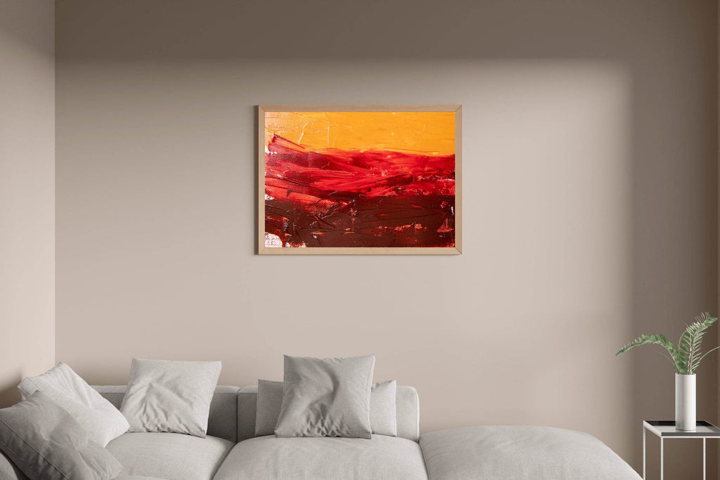 Crimson Oil Painting Abstract Wall Art - beink online art store
