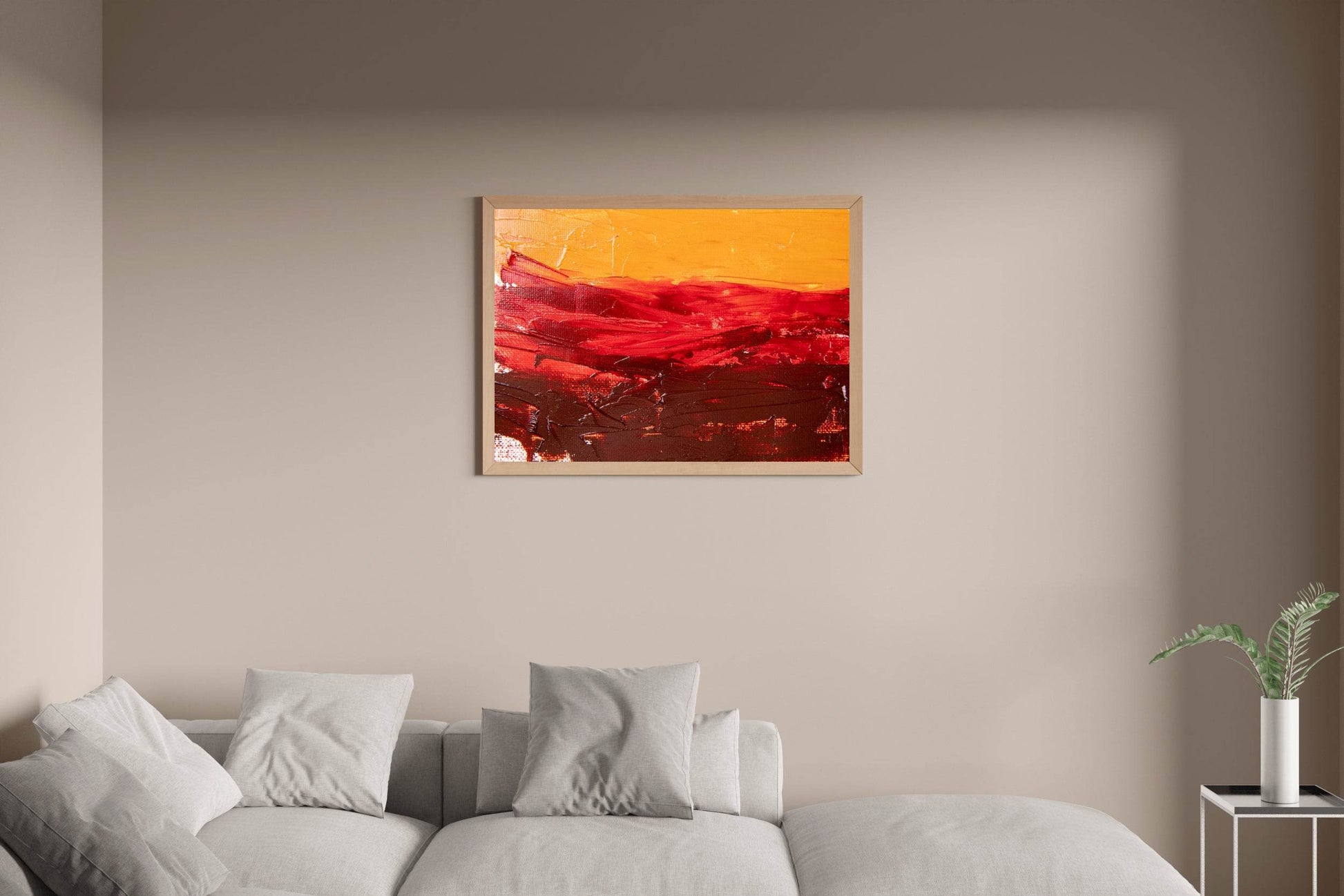 Crimson Oil Painting Abstract Wall Art - beink online art store
