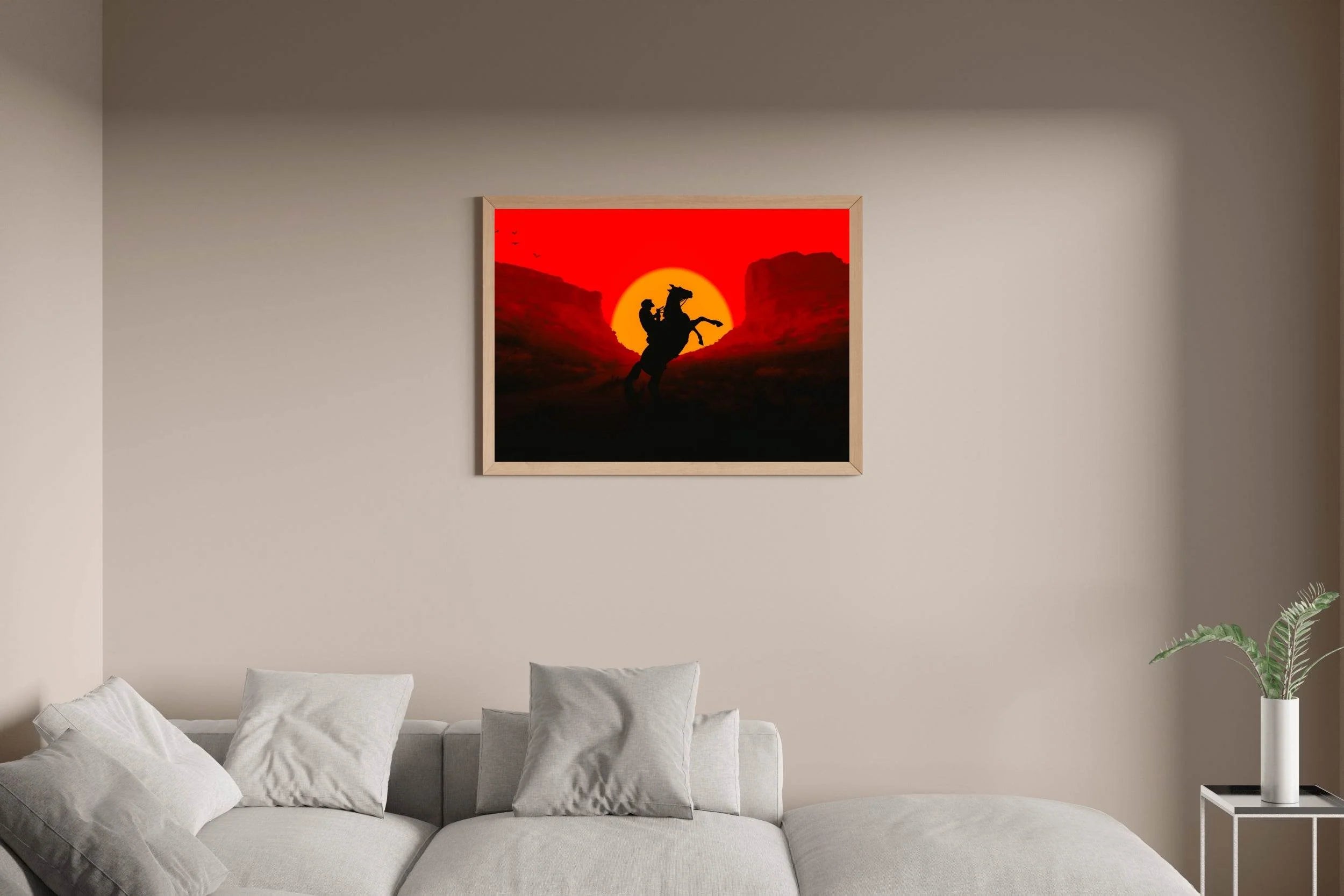 Red Dead Redemption Sunset Gaming Wall Art - beink online art store