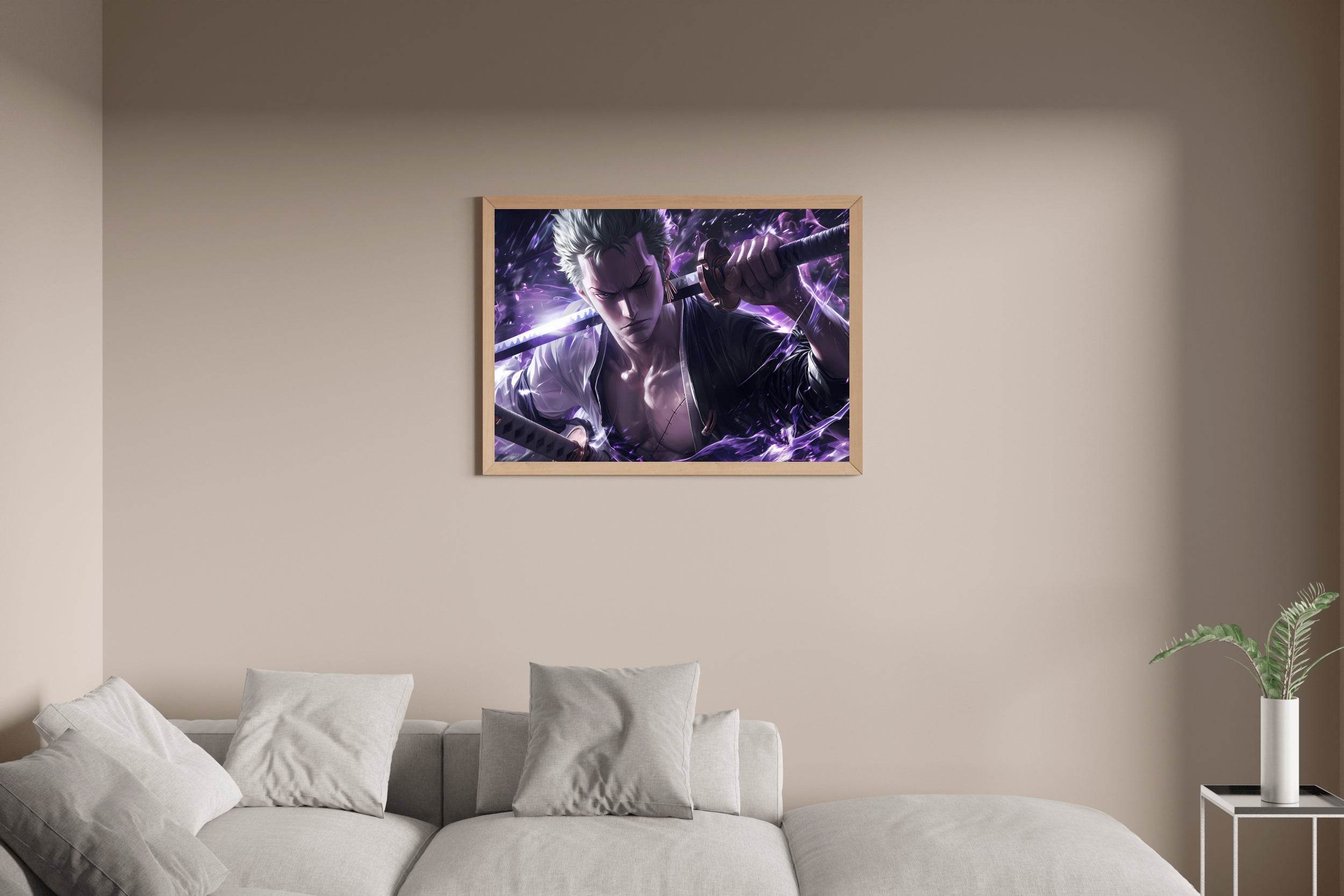 Roronoa Zoro Purple Anime Wall Art - beink online art store