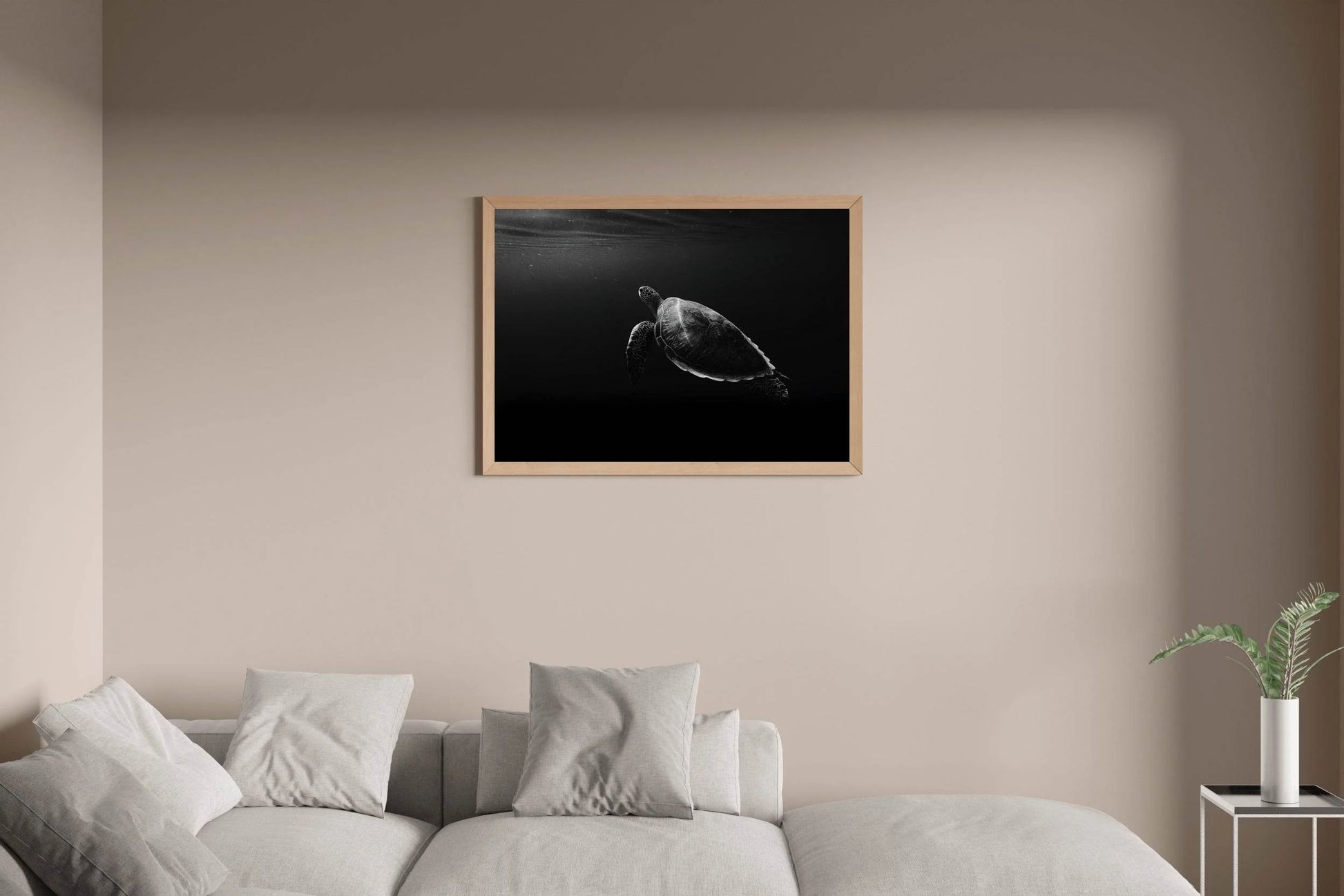 Green Sea Turtle Black & White Wall Art - beink online art store