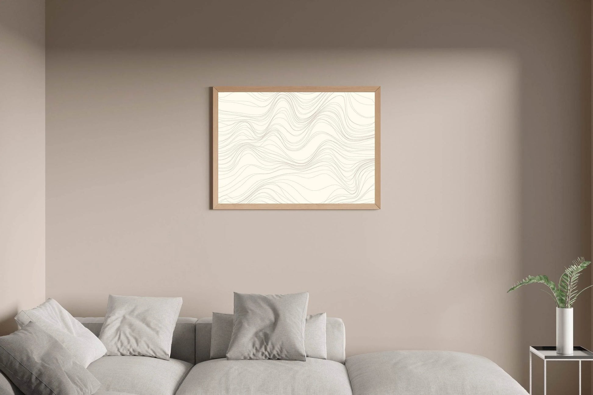 Light Background Wavy Lines Abstract Wall Art - beink online art store
