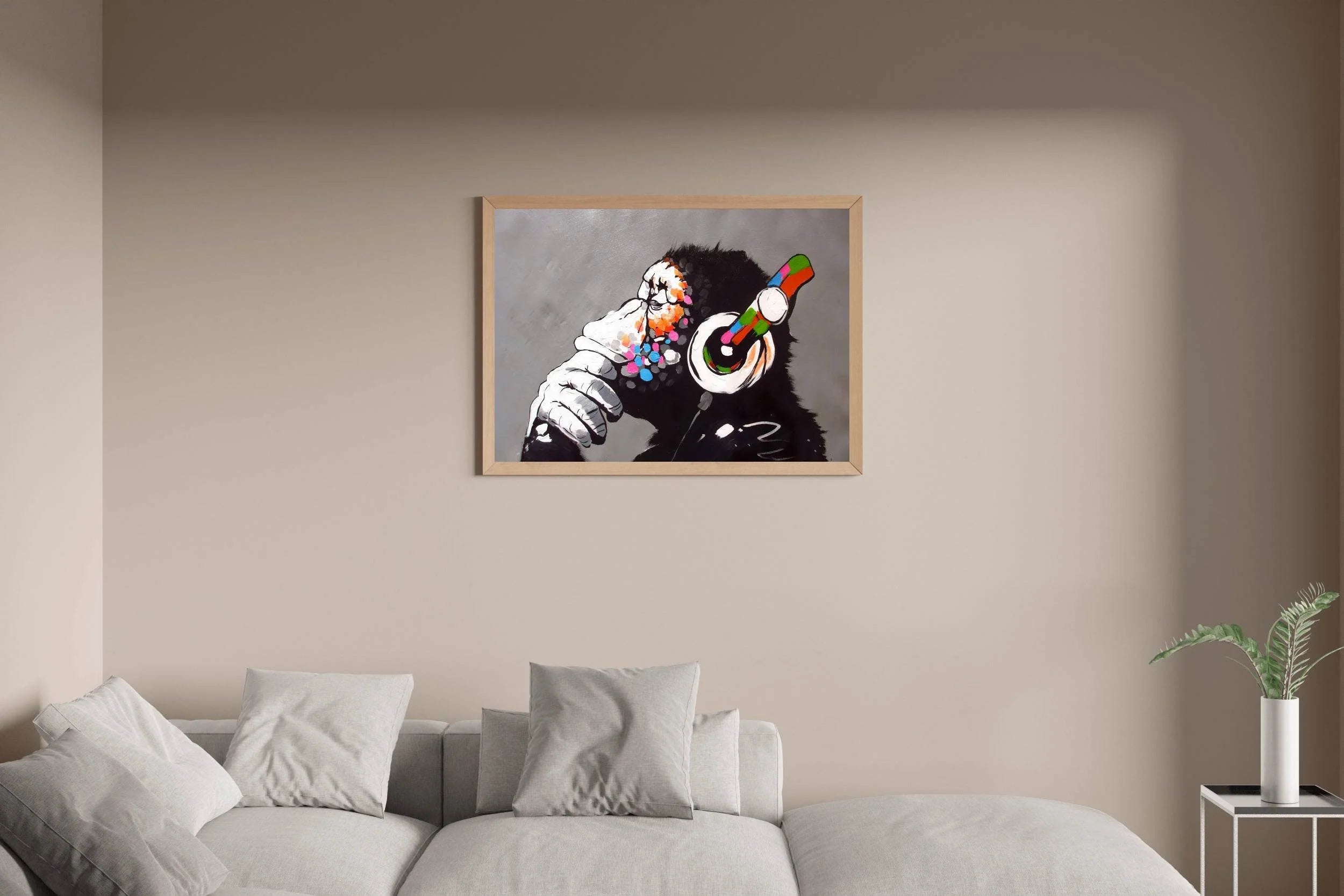 Ape Wearing Headphones - Ape Beats Wall Art - beink online art store