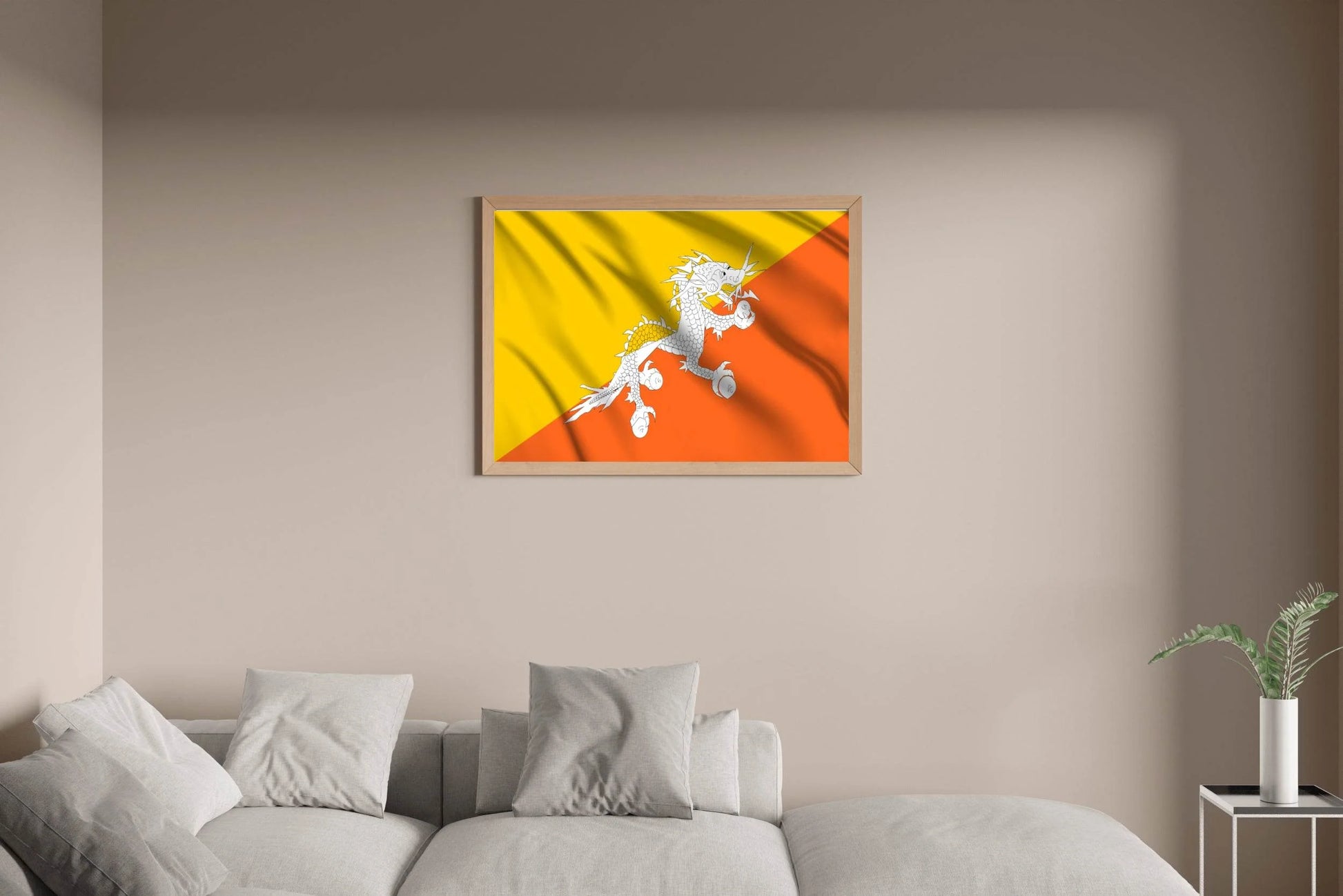 Bhutan National Flag Wall Art - beink online art store