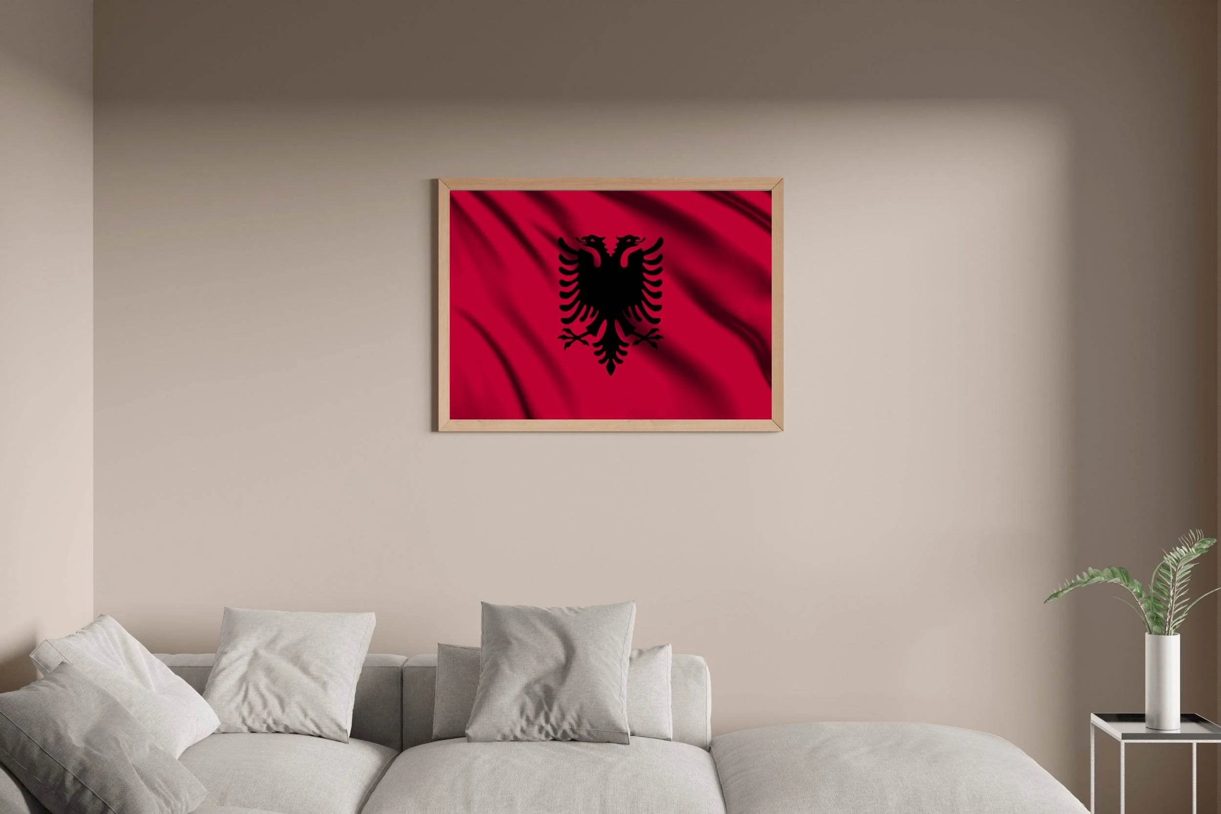 Albania National Flag Wall Art - beink online art store