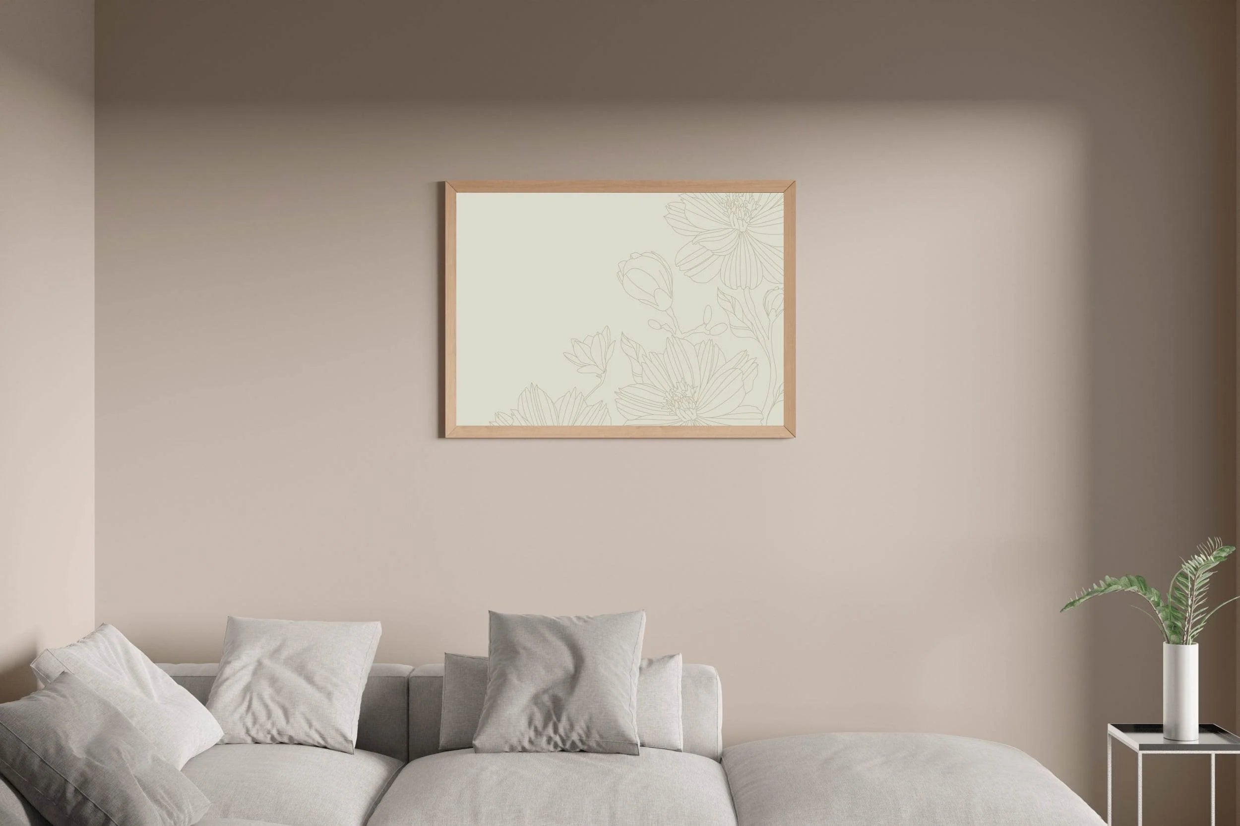 Golden Flower Pattern Line Art - beink online art store