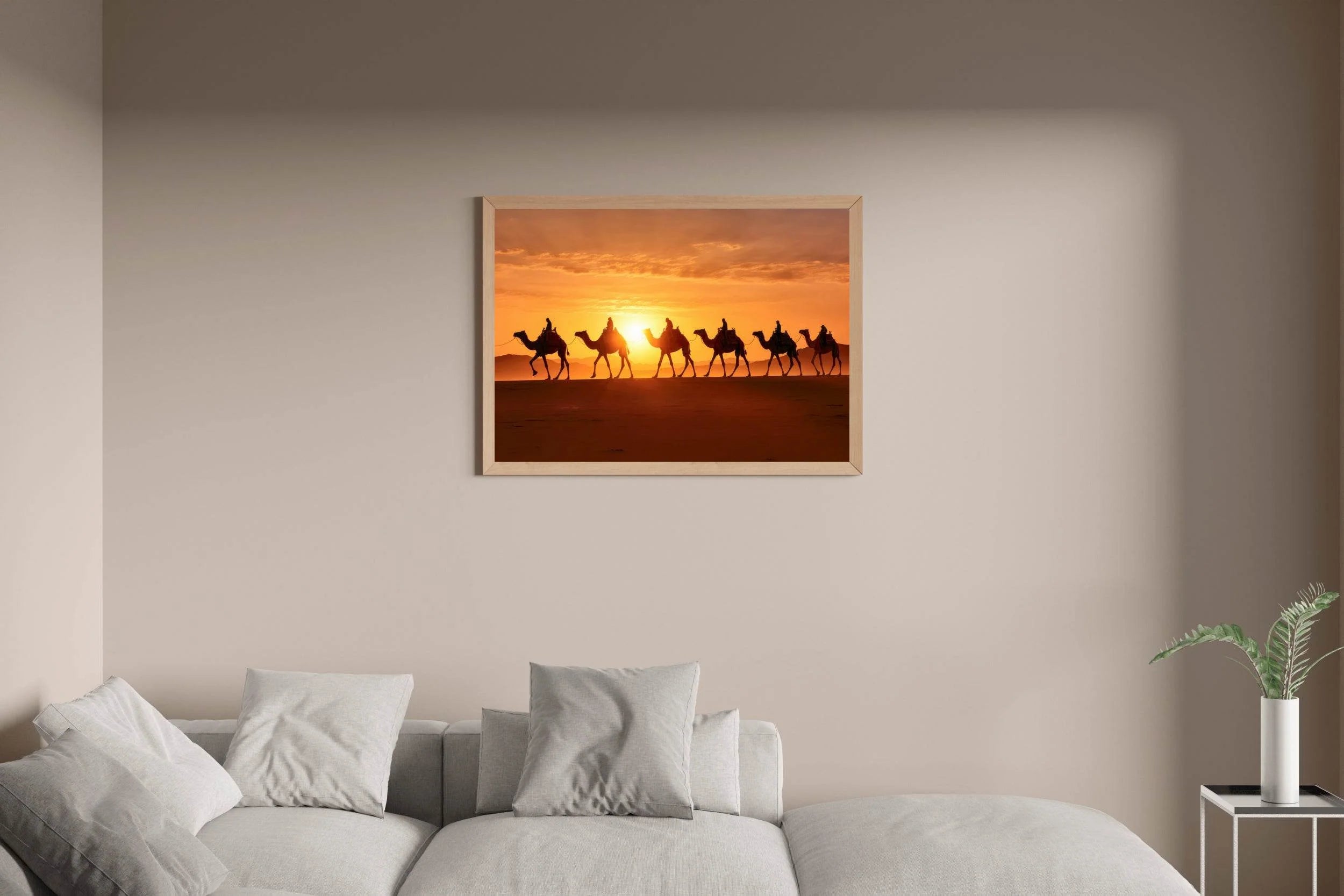 Camels throught the Desert Wall Art - beink online art store