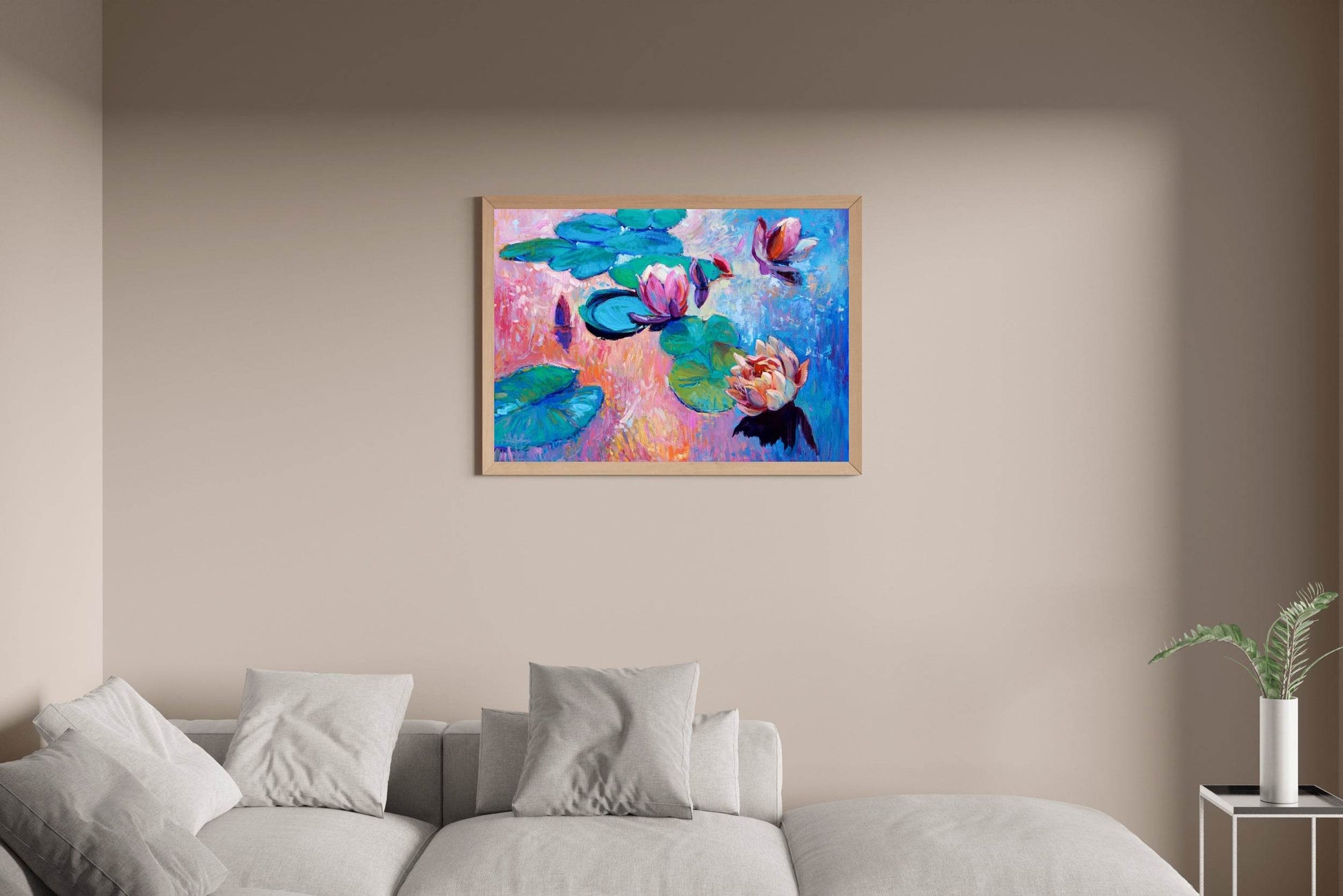 Watercolor Painting Of Blue Lotus Wall Art - beink online art store