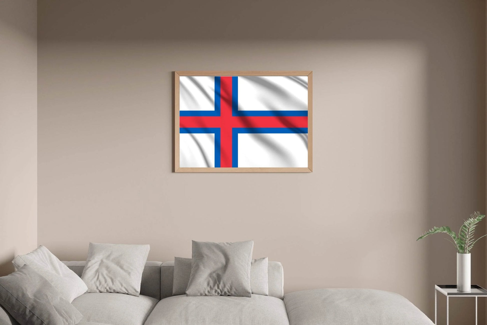 Faroe Islands National Flag Wall Art - beink online art store