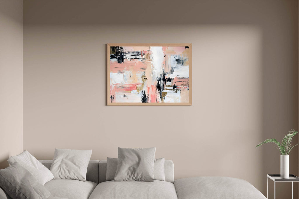 Peachy Keen- Oil Paint Brush Strokes Wall Art - beink online art store