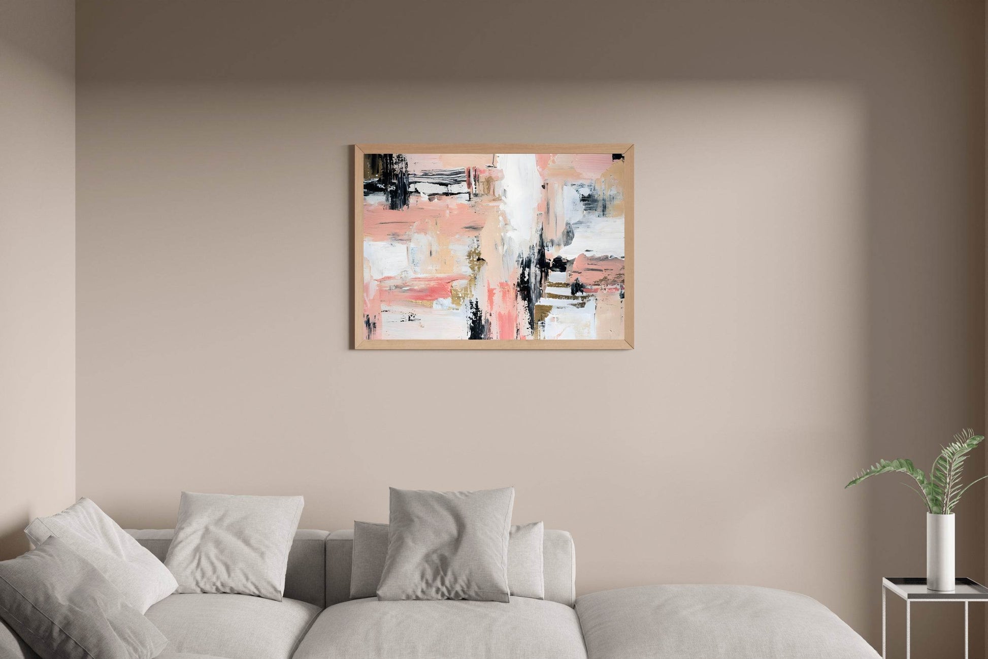 Peachy Keen- Oil Paint Brush Strokes Wall Art - beink online art store