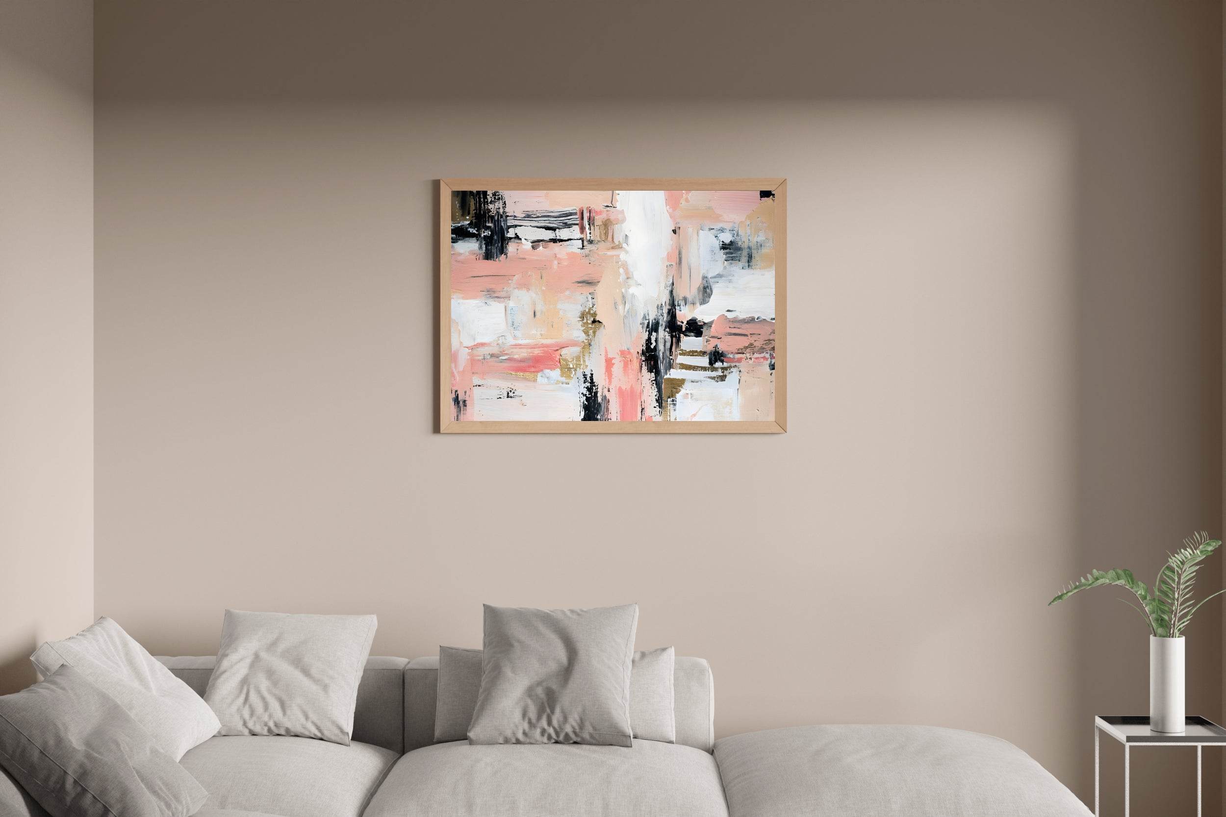 Peachy Keen- Oil Paint Brush Strokes Wall Art - beink online art store