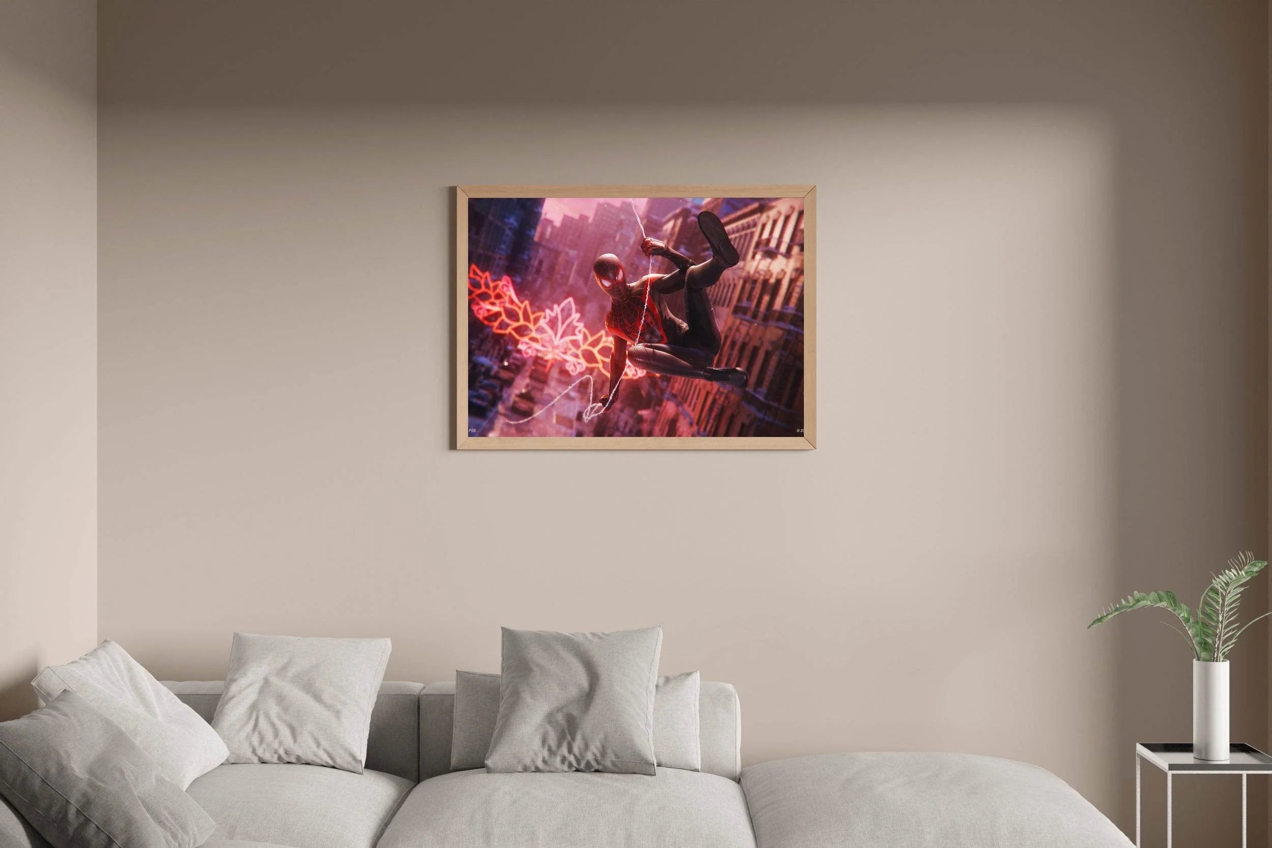 Miles Morales swinging Gaming Wall Art - beink online art store