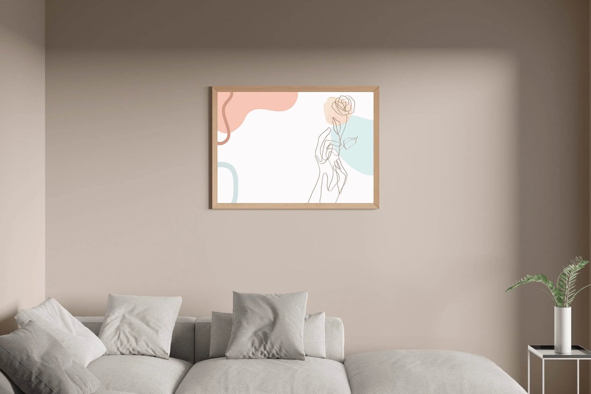 Rose Branch in Hand Wall Art - beink online art store