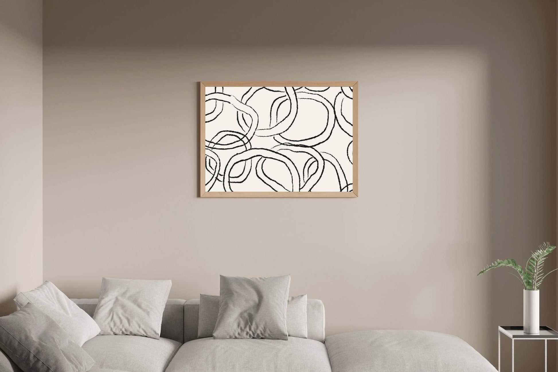 Black Leaf Pattern Abstract Wall Art - beink online art store