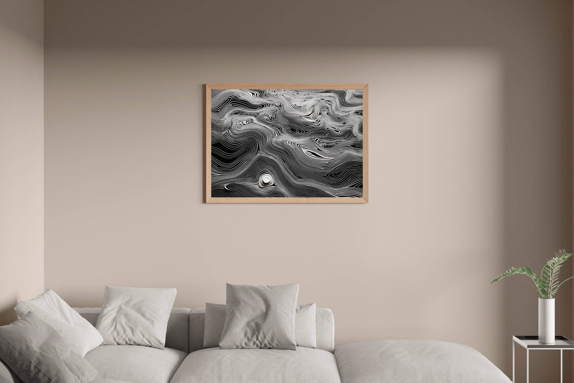 Wavy White Topography Abstract Wall Art - beink online art store