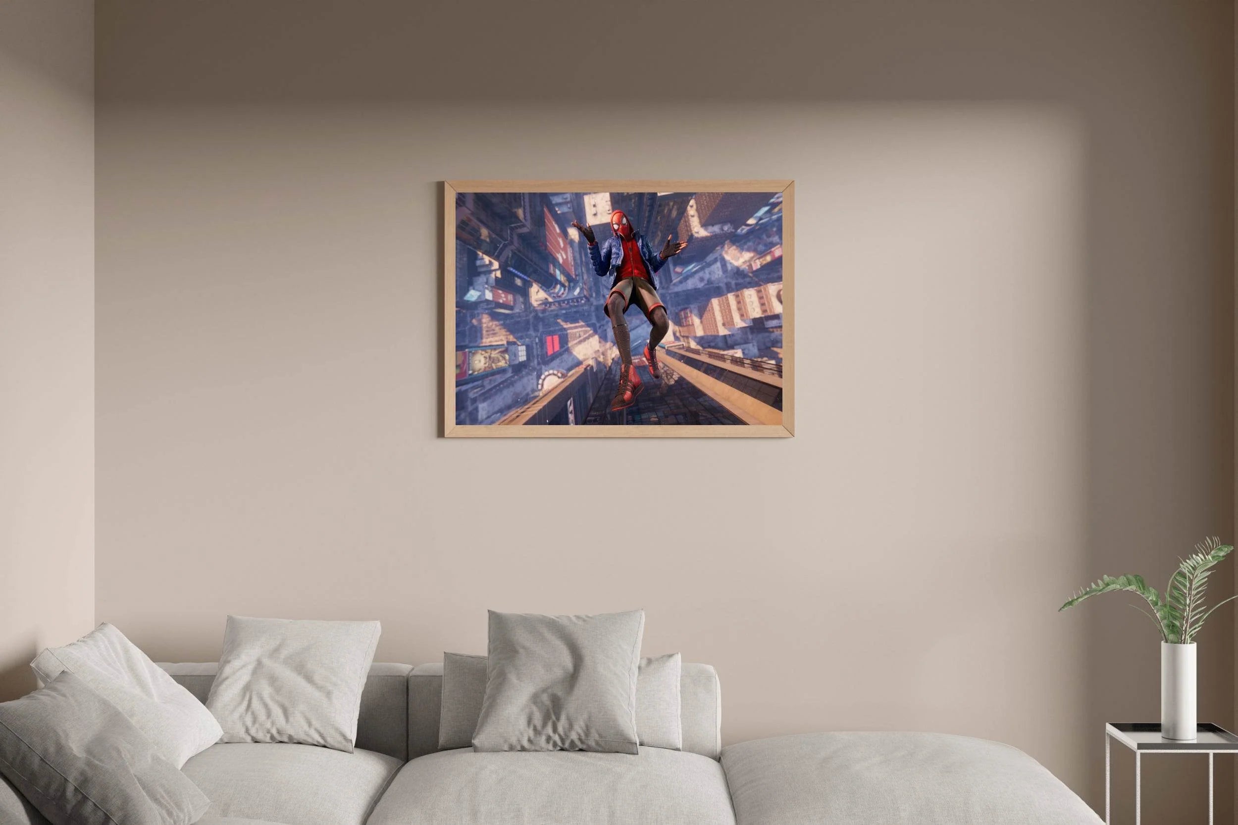 Spider Man Miles Morales Falling Gaming Wall Art - beink online art store
