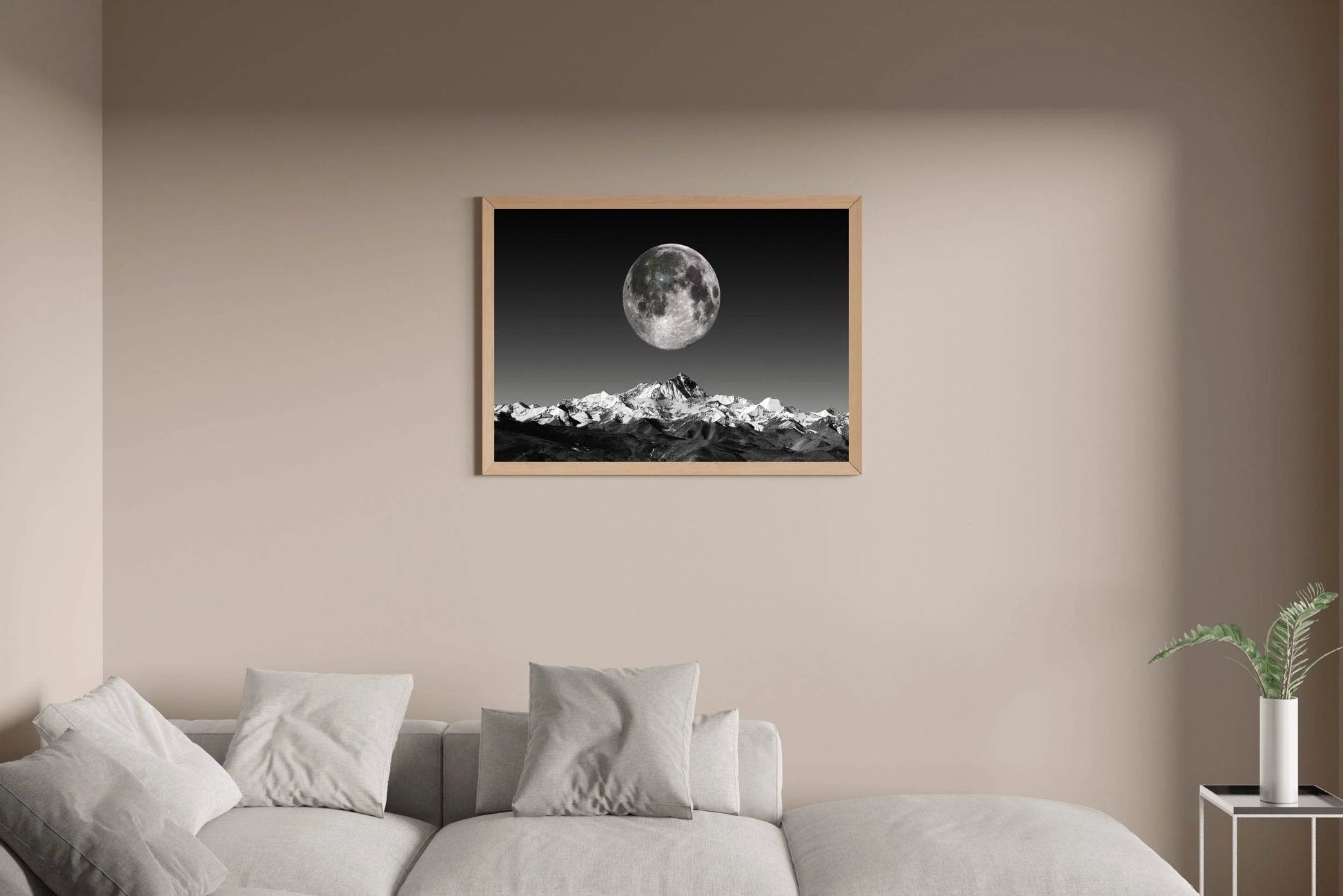 Full Moon Black & White Wall Art - beink online art store