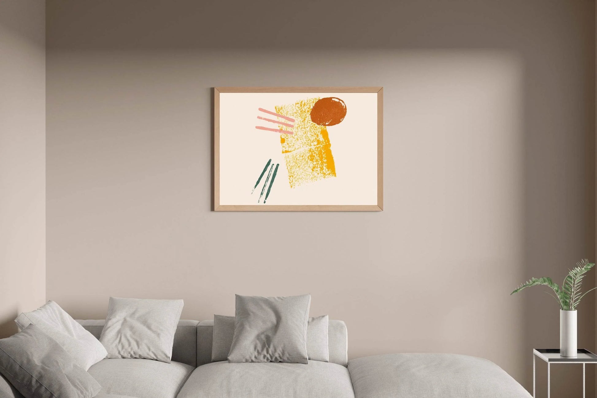 Yellow Block Paint Abstract Wall Art - beink online art store