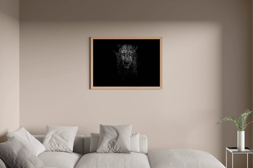African Leopard Black & White Wall Art - beink online art store
