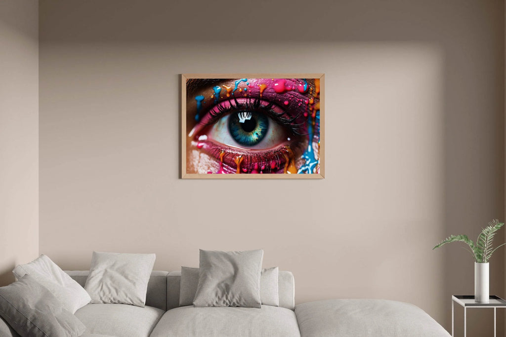 An Eye With Colorful Paint Splash Digital Art - beink online art store
