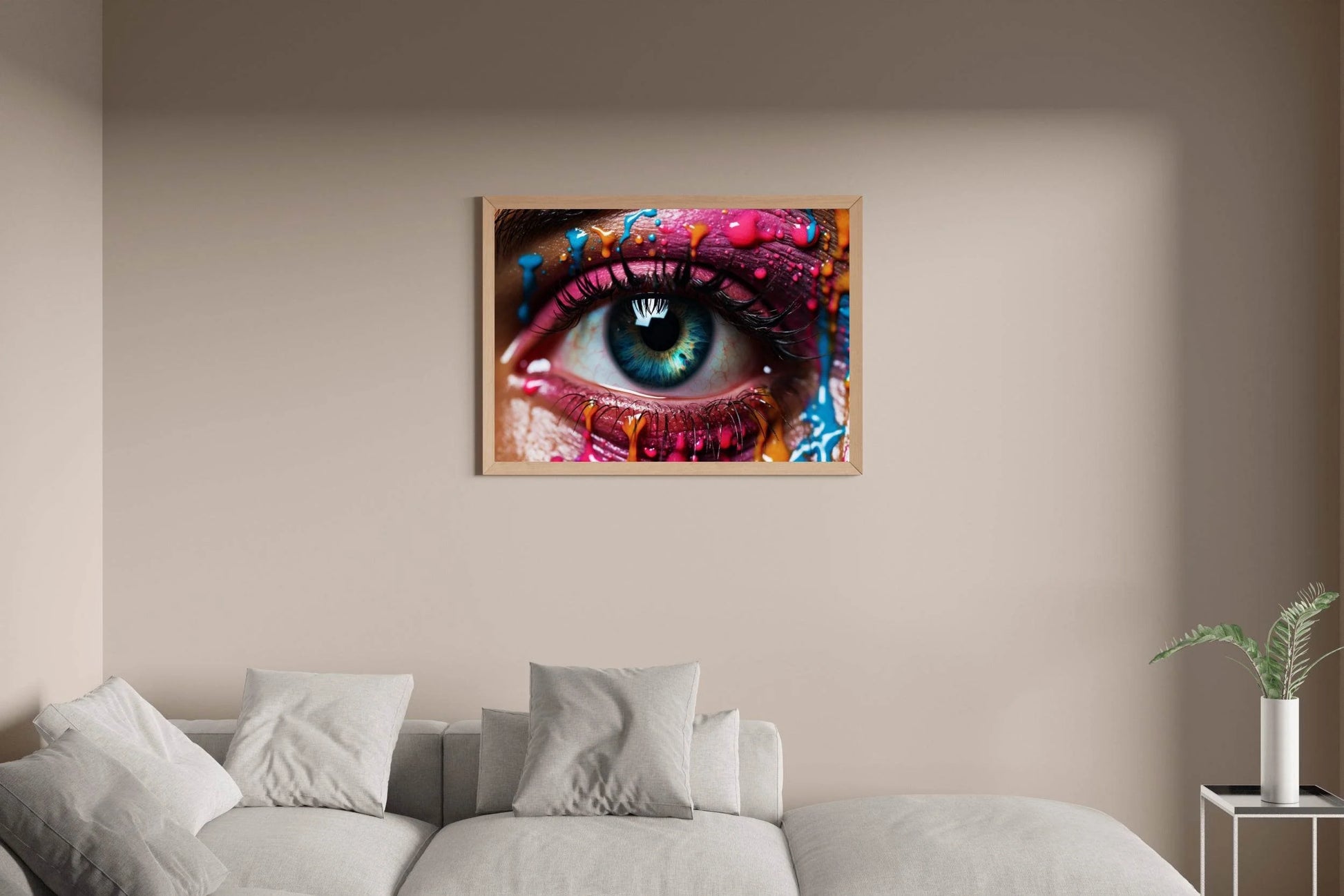 An Eye With Colorful Paint Splash Digital Art - beink online art store