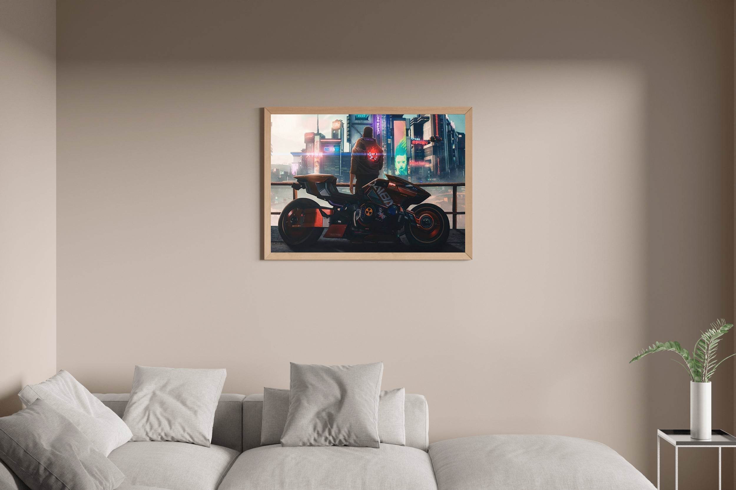 Cyberpunk 2077 Motorcycle Boogeyman Gaming Wall Art - beink online art store