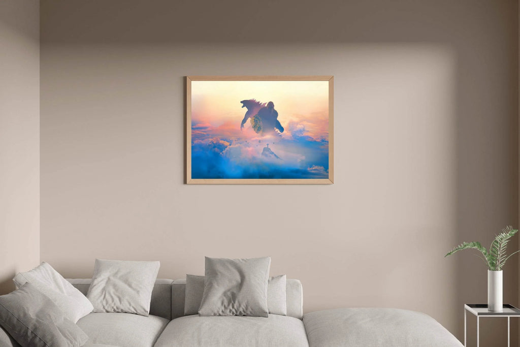 Godzilla vs Kong Fight Scene Wall Art - beink online art store