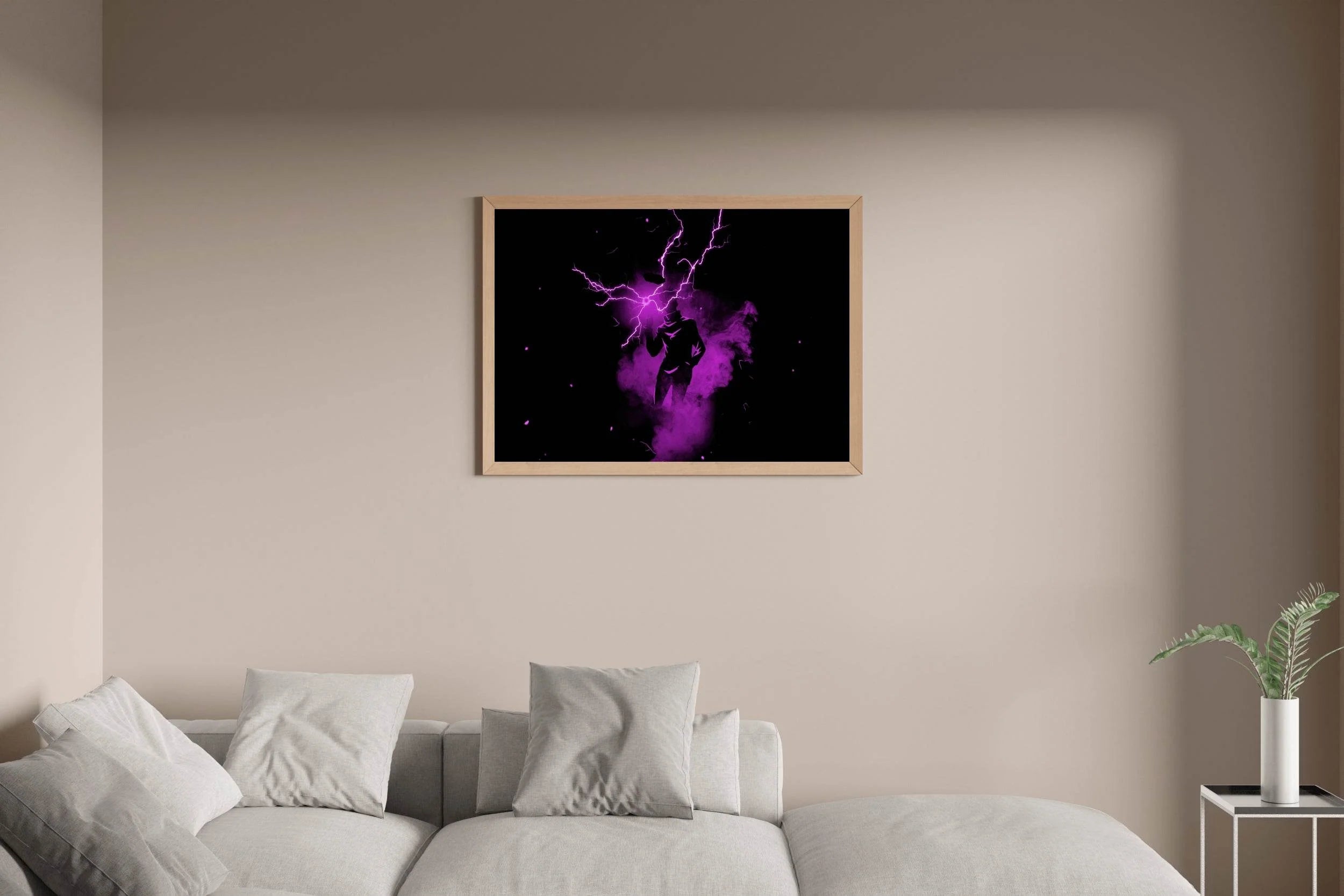 Black And Dark Satoru Gojo Lightning Anime Wall Art - beink online art store