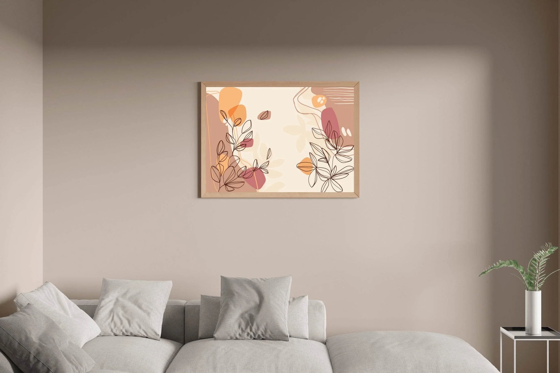 African Daisy Flower Branch Wall Art - beink online art store