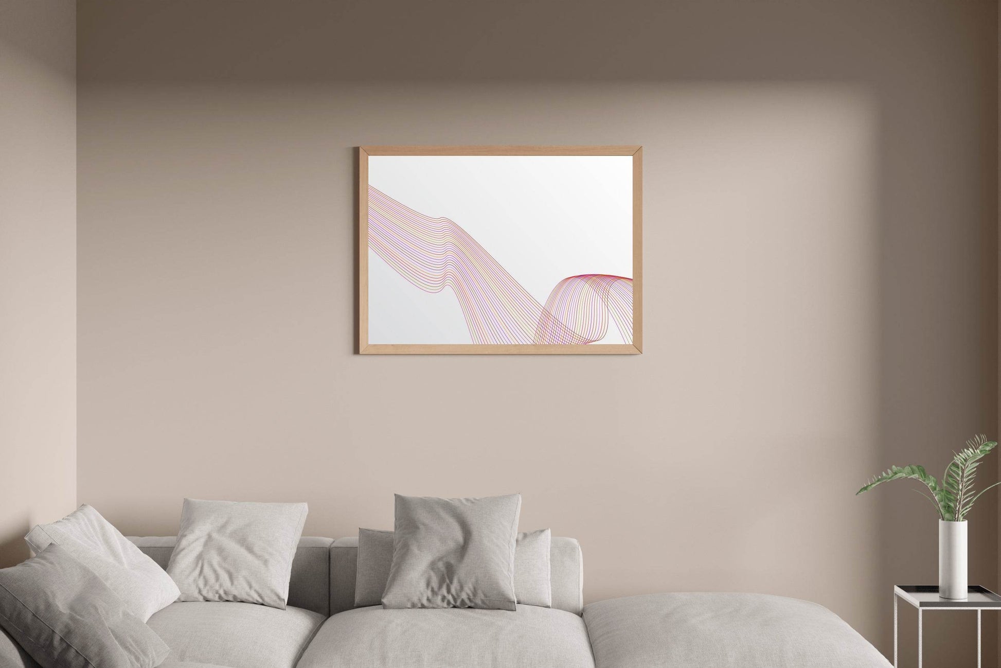 Light Background Technology Waves Lines Abstract Wall Art - beink online art store