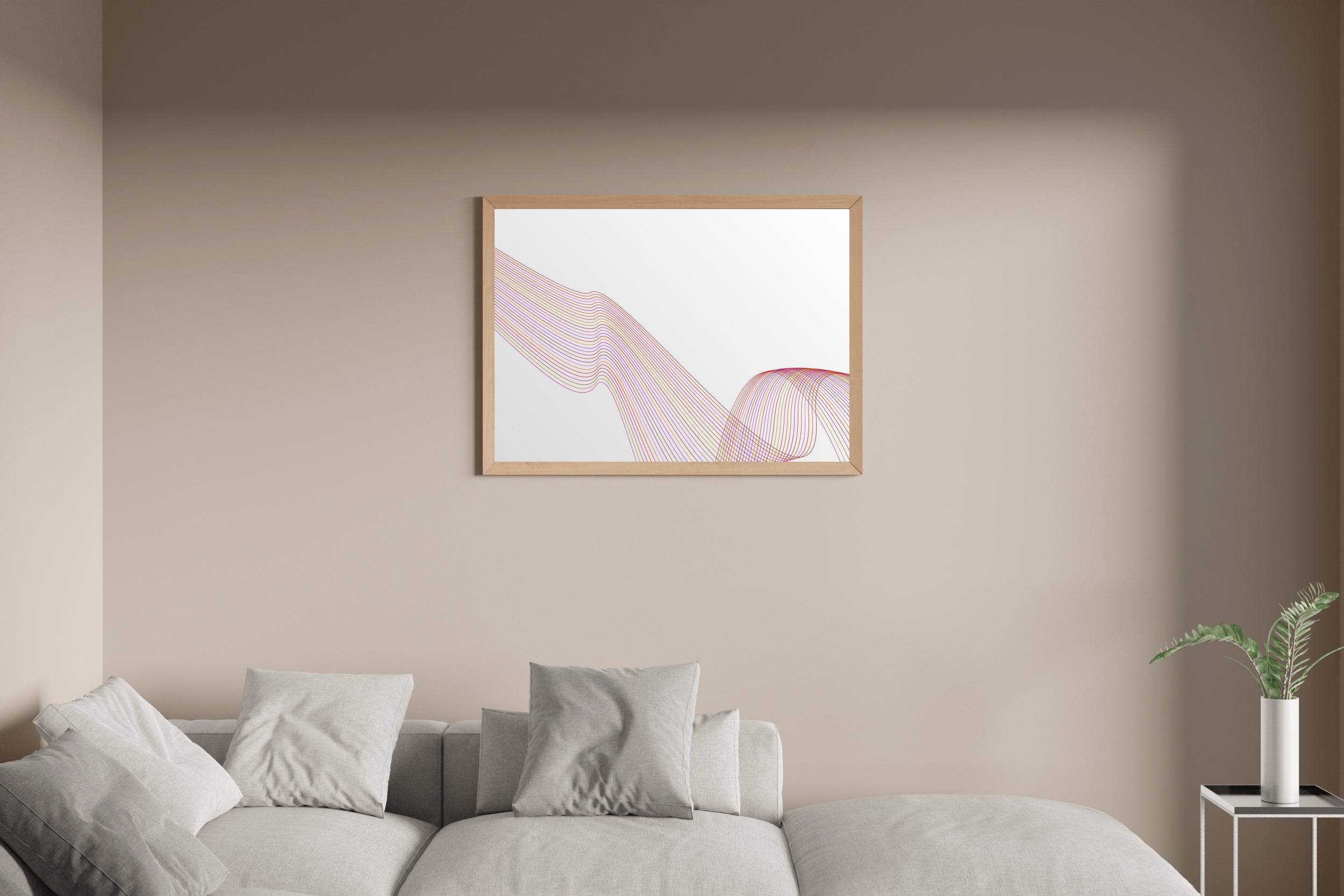 Light Background Technology Waves Lines Abstract Wall Art - beink online art store